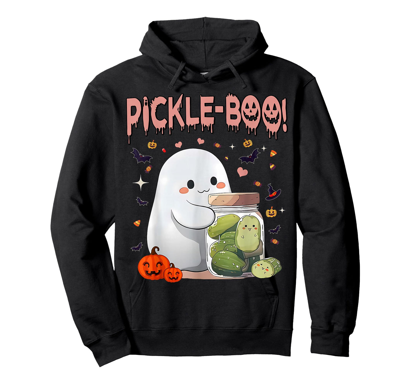 Vintage Kawaii Pickle Boo Ghost Halloween Spooky Season T-Shirt
