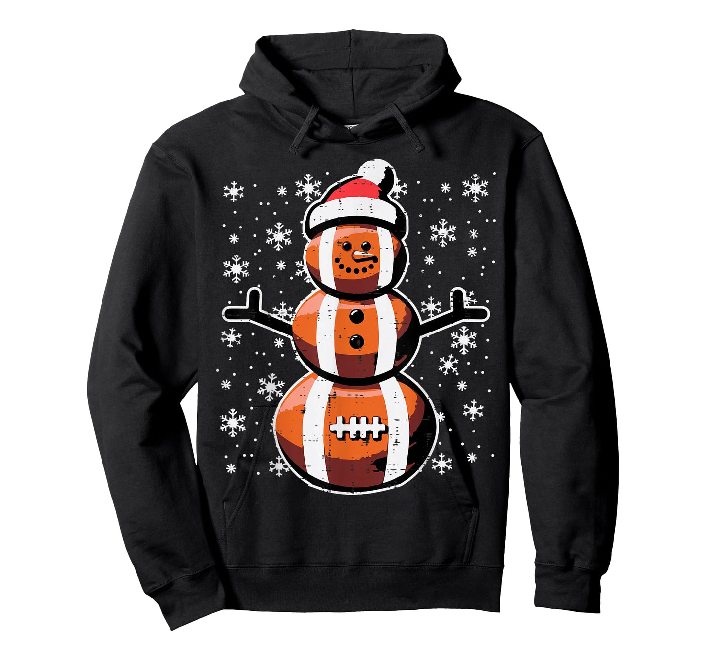 Christmas American Football Snowman Xmas Boys Kids Men Youth T-Shirt