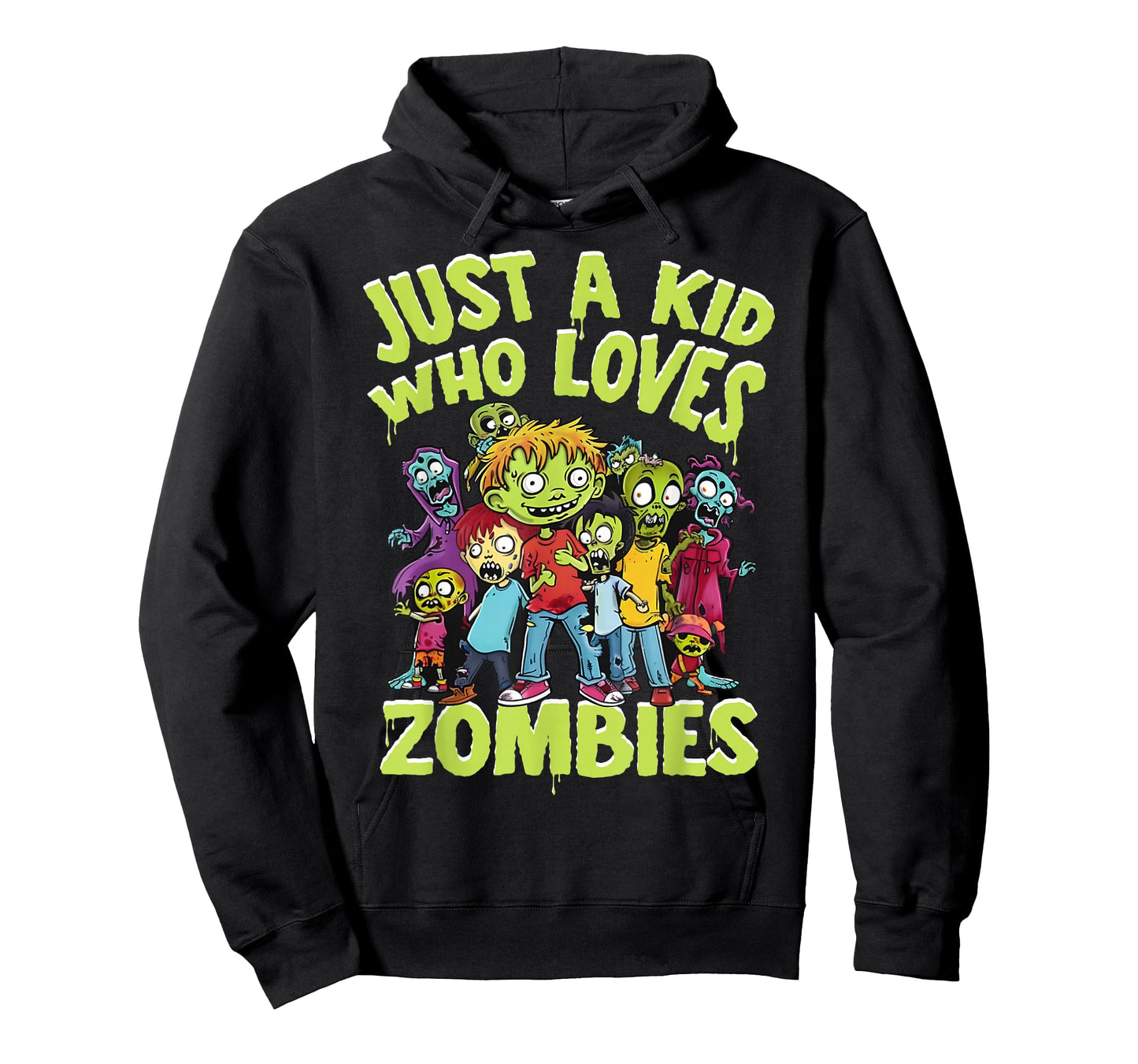 Halloween Zombie Funny Just A Kid Who Loves Zombies Kids T-Shirt