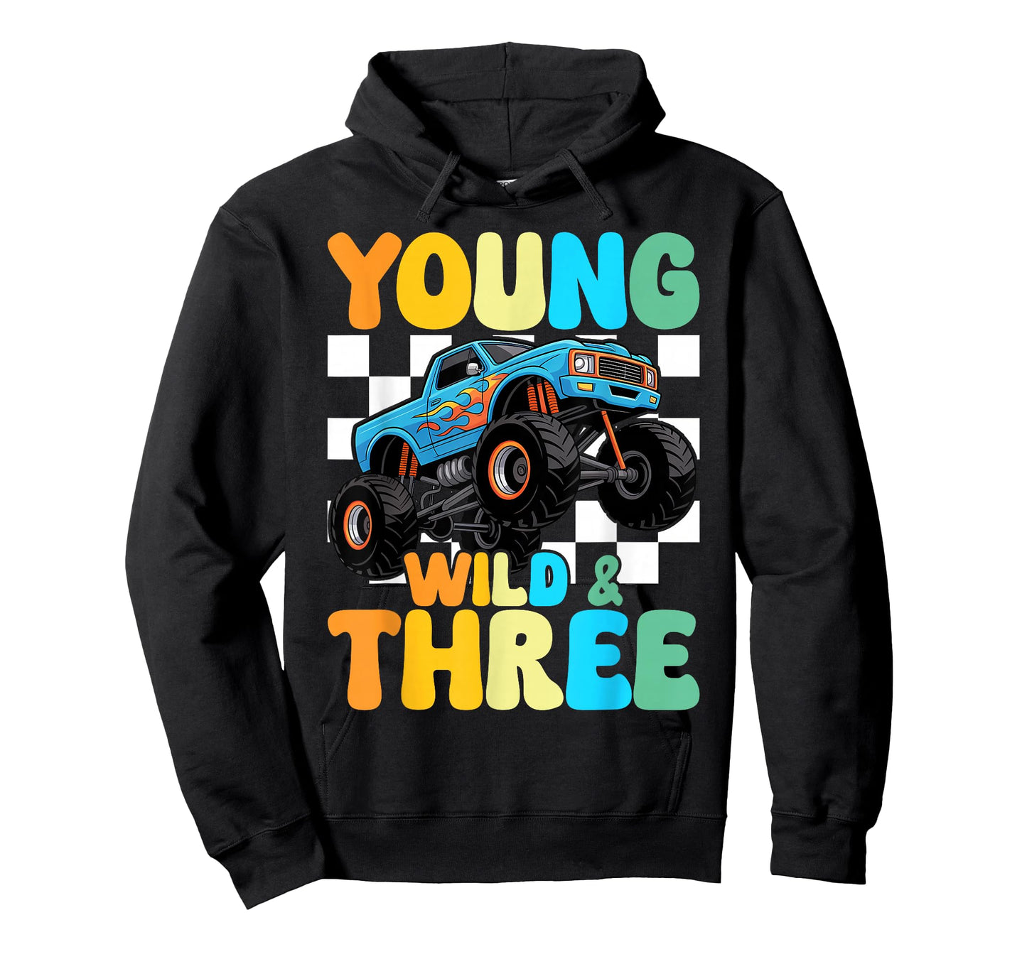 3rd Birthday Monster Truck Young Wild And Three T-Shirt