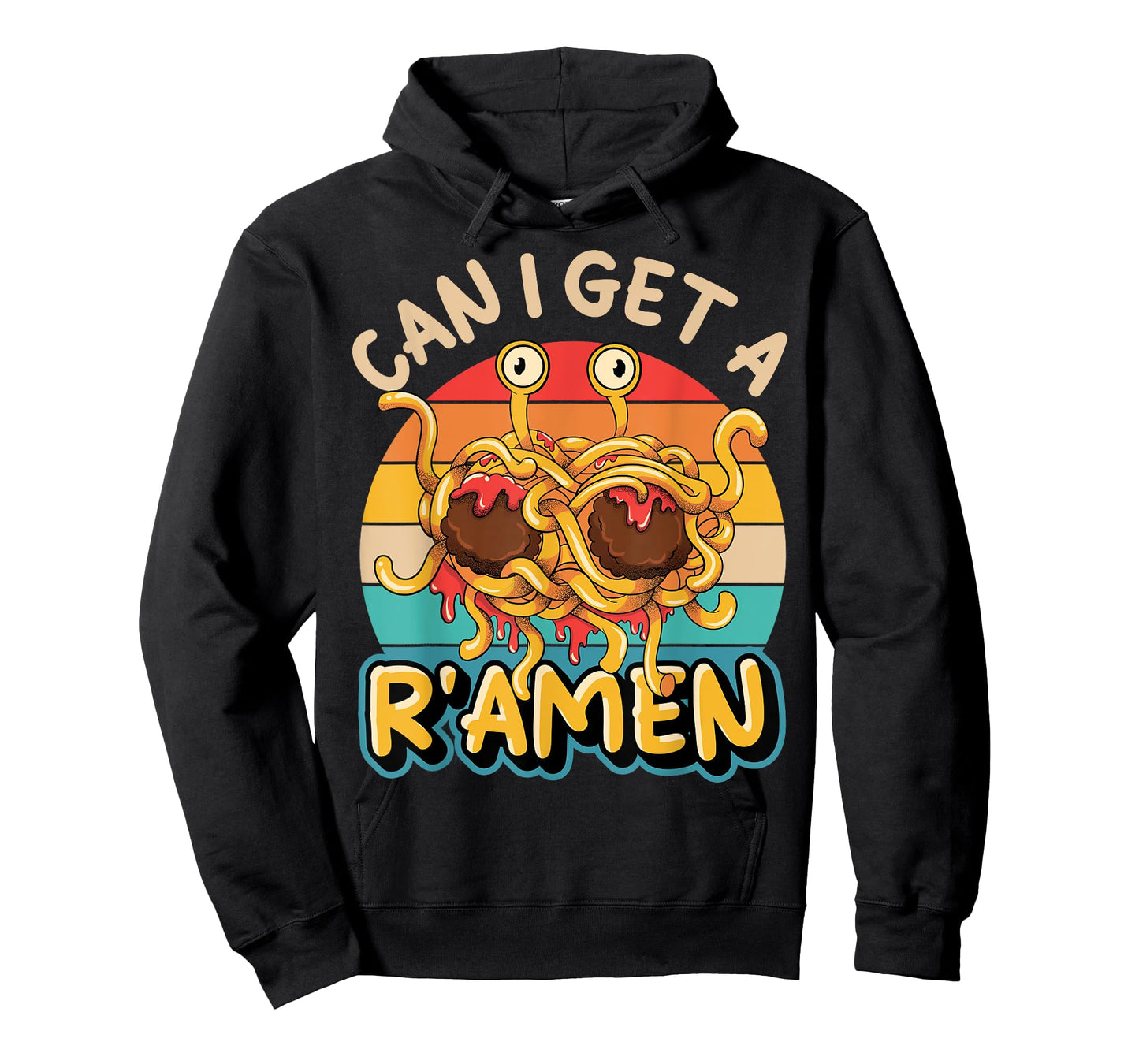 Flying Spaghetti Monster FSM Retro Can I Get A R'Amen T-Shirt