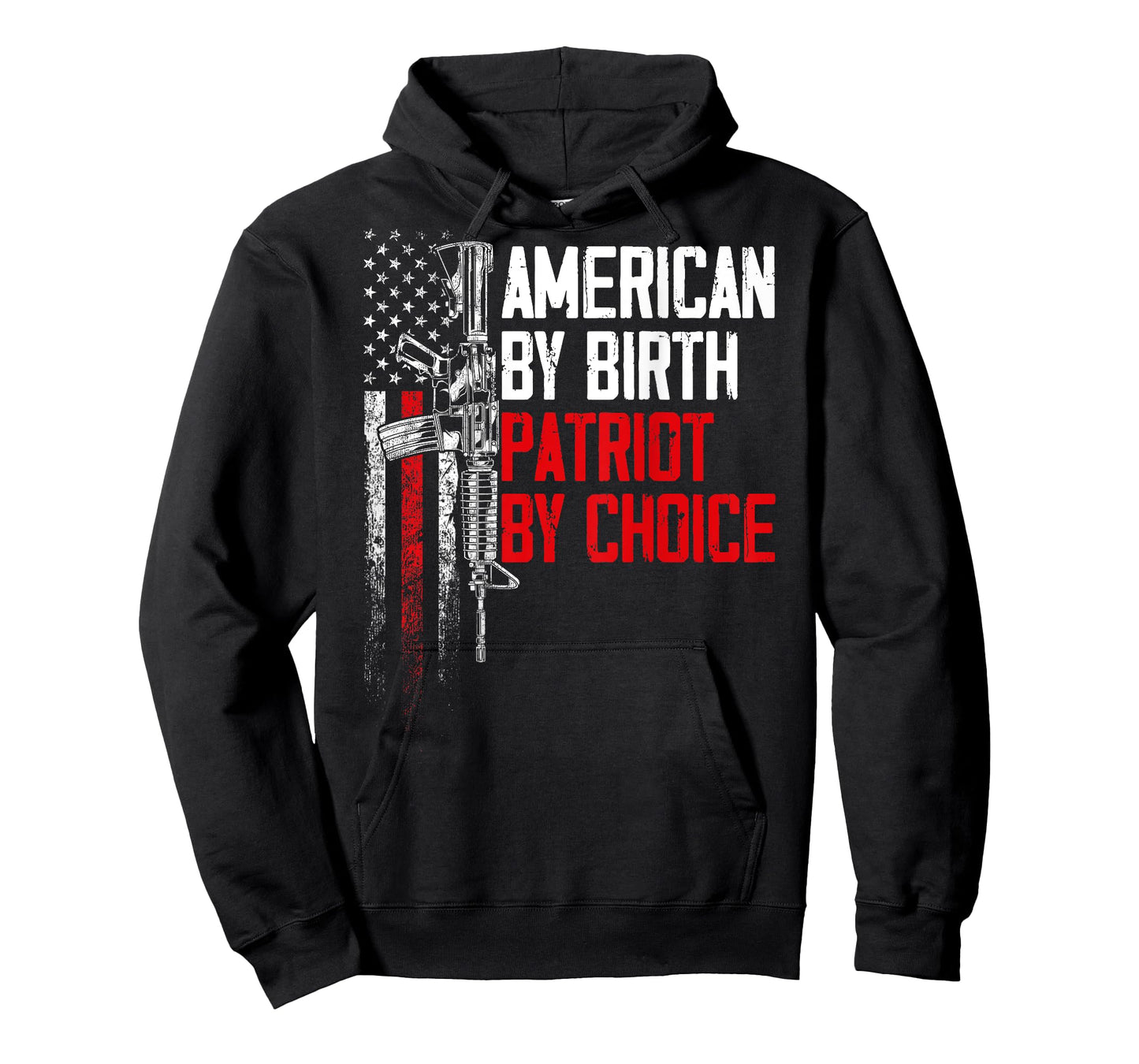 American By Birth Patriot By Choice American Flag (on back) Women Men T-Shirt