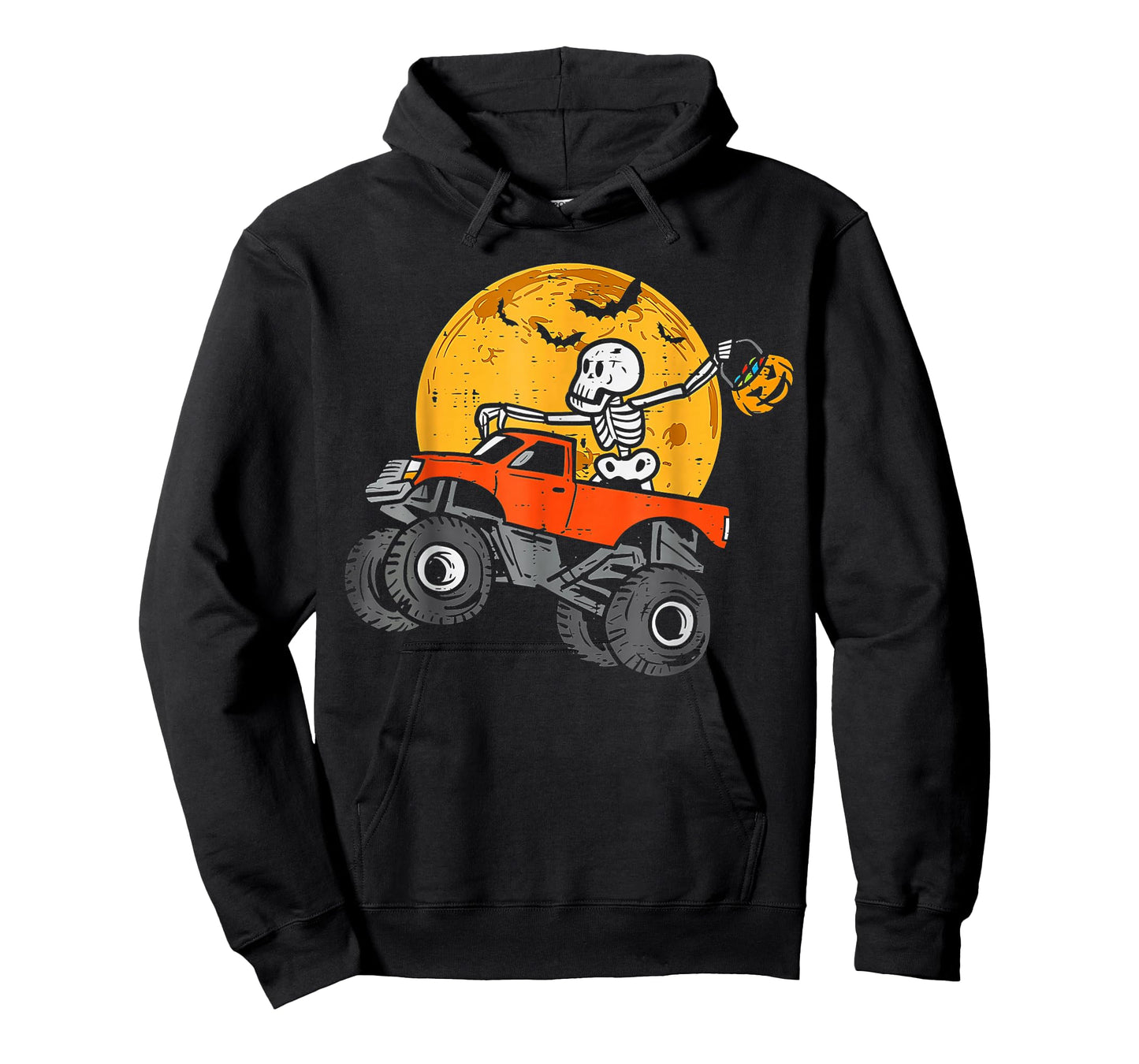Skeleton Monster Truck Moon Candy Toddler Boys Halloween T-Shirt