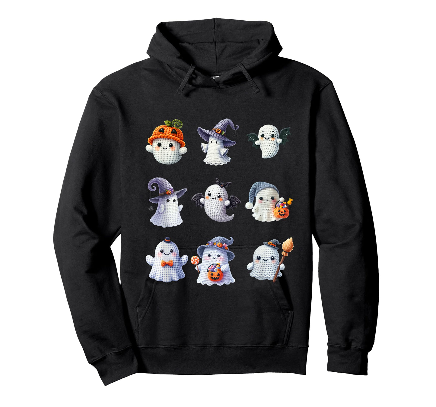 Halloween Crochet Lovers Cute Yarn Ghosts Knitter T-Shirt