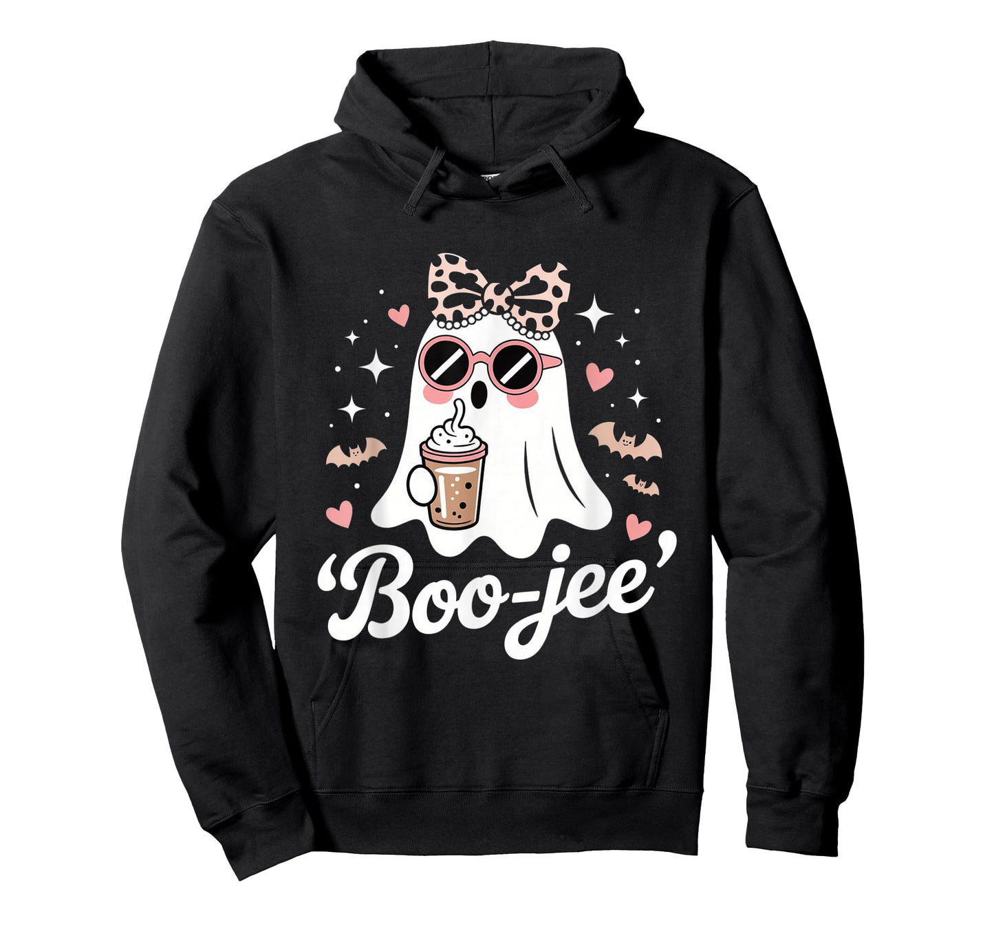 Coquette Leopard Ghost Coffee Boo-JEE Halloween Boujee Ghost T-Shirt