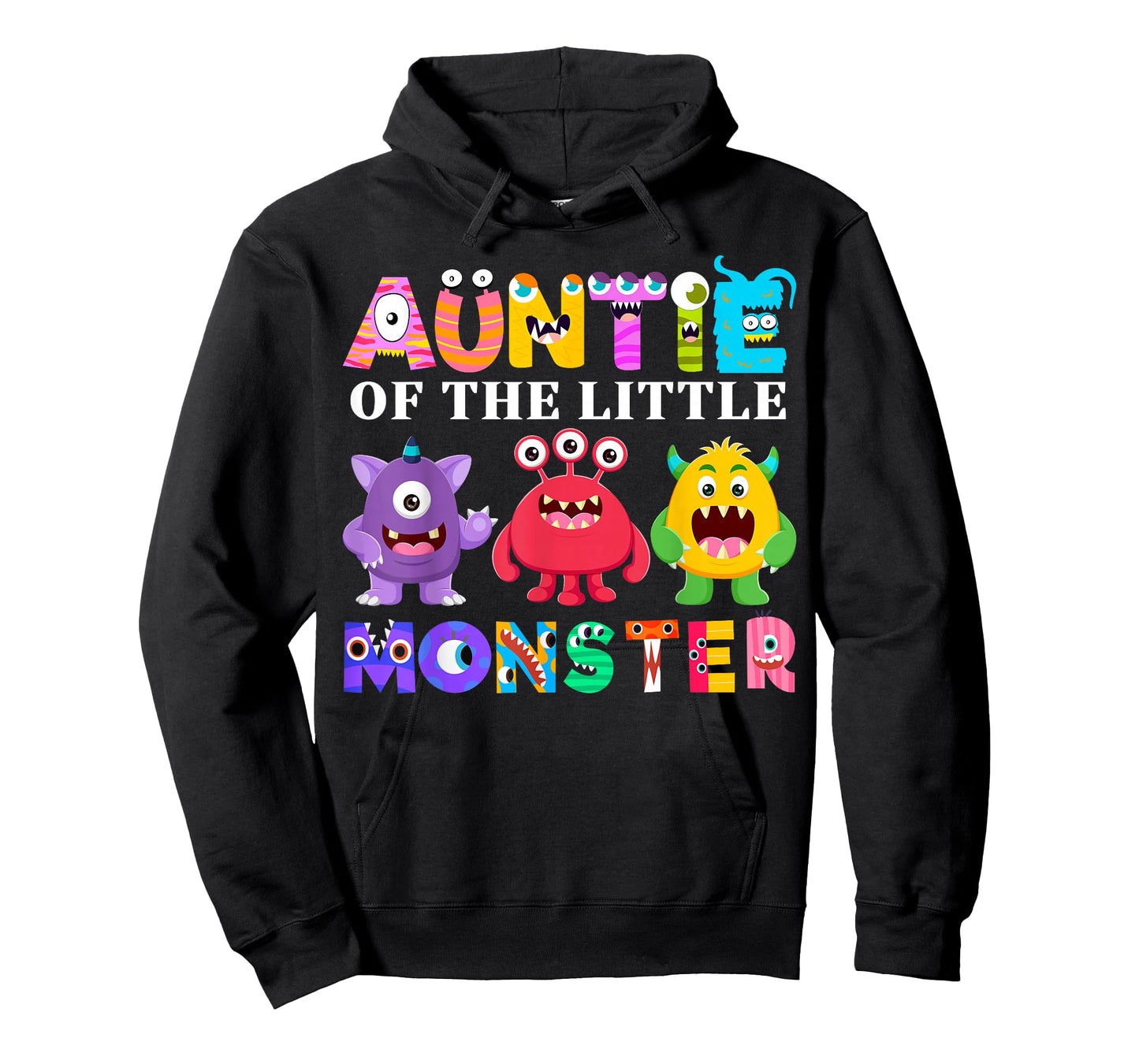 Auntie Of The Little Monster Birthday Party Family Monster T-Shirt