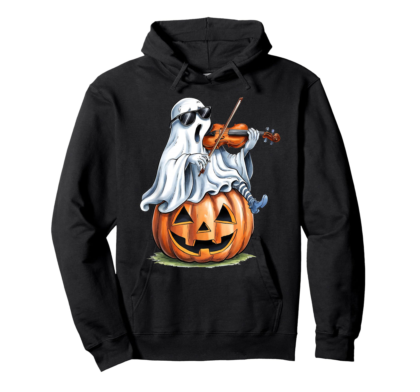 Cute Ghost Playing Violin Music Lovers Halloween Musician T-Shirt