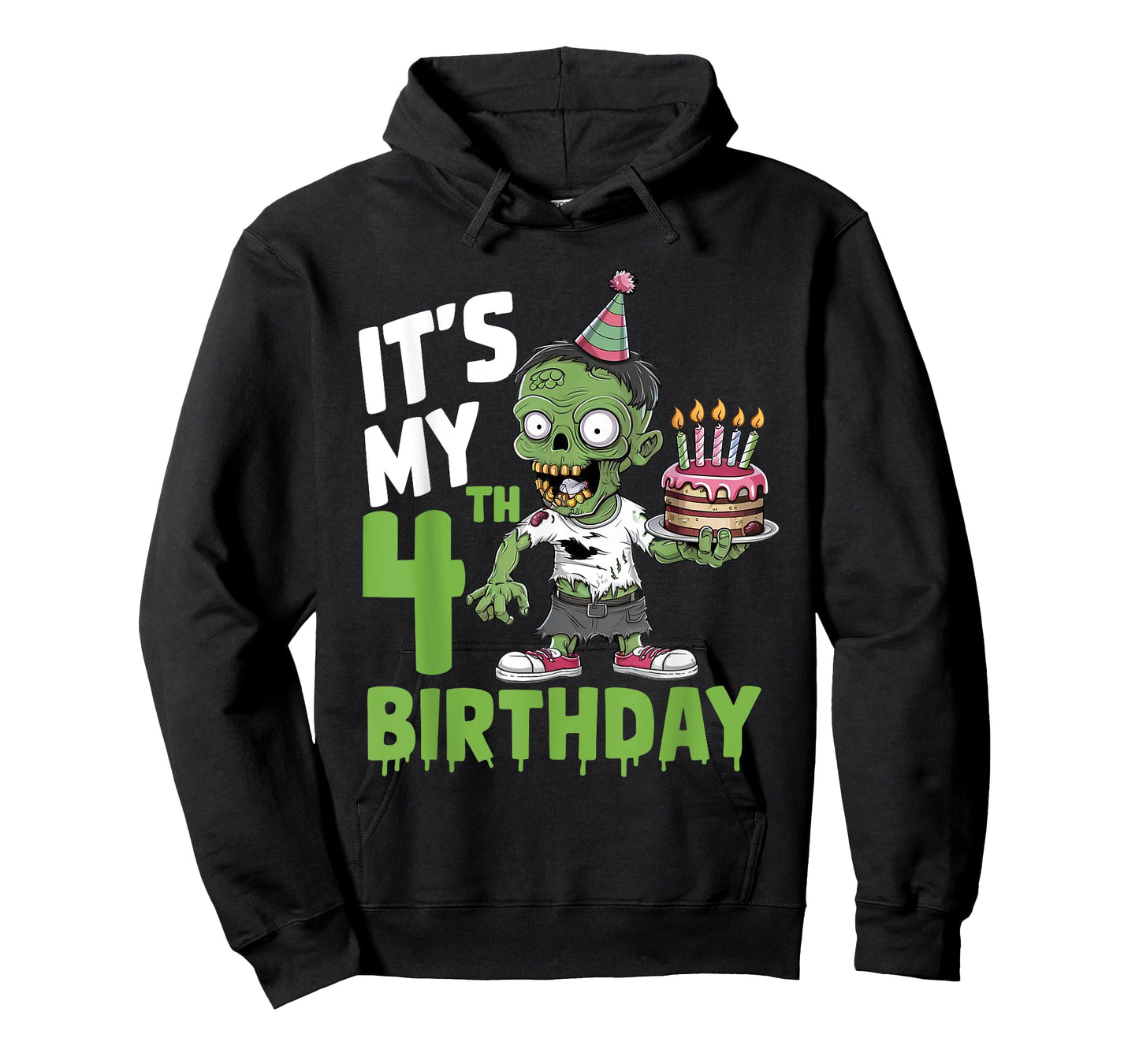 4th Birthday 4 Years Old Zombie Lover Halloween Boys Girls T-Shirt