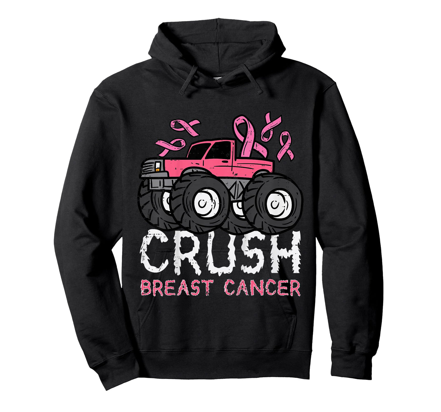 Kids Crush Breast Cancer Awareness Monster Truck Toddler Boy Kids T-Shirt