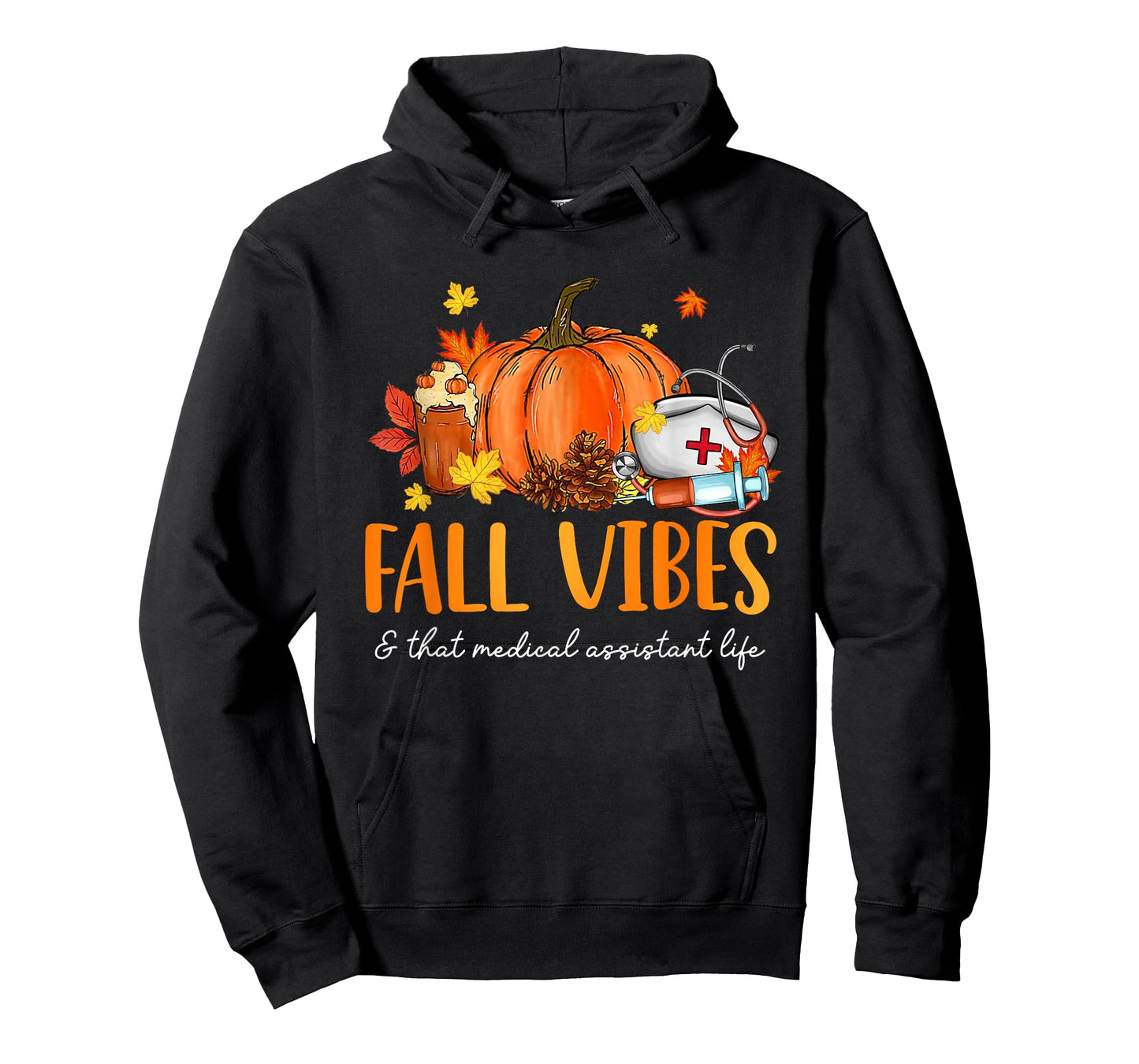 Fall Vibes & That Medical Assistant Life Leopard Pumpkin T-Shirt
