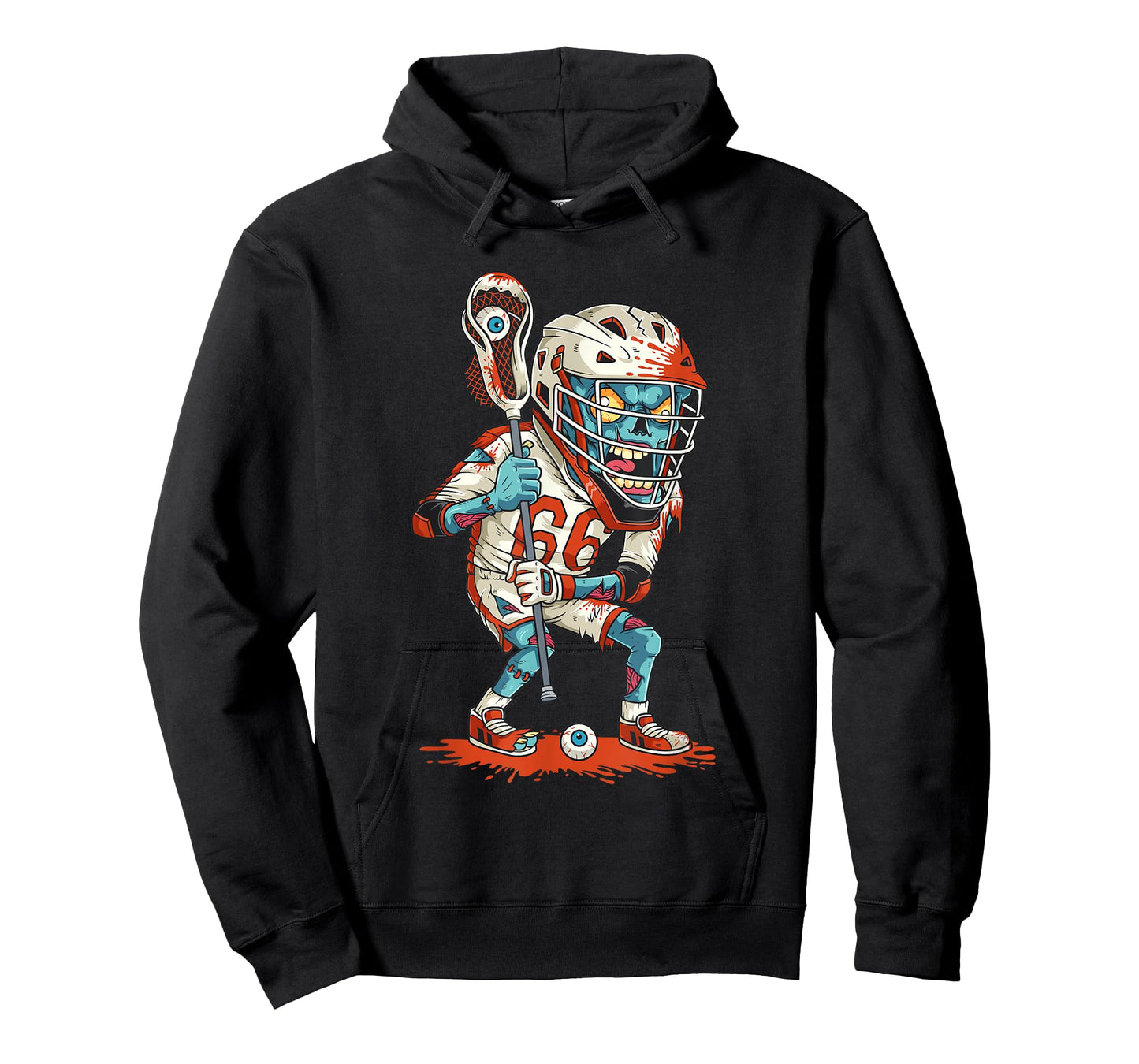 Mens Funny Lacrosse Zombie Player Lax Lazy Halloween Costume Gift T-Shirt