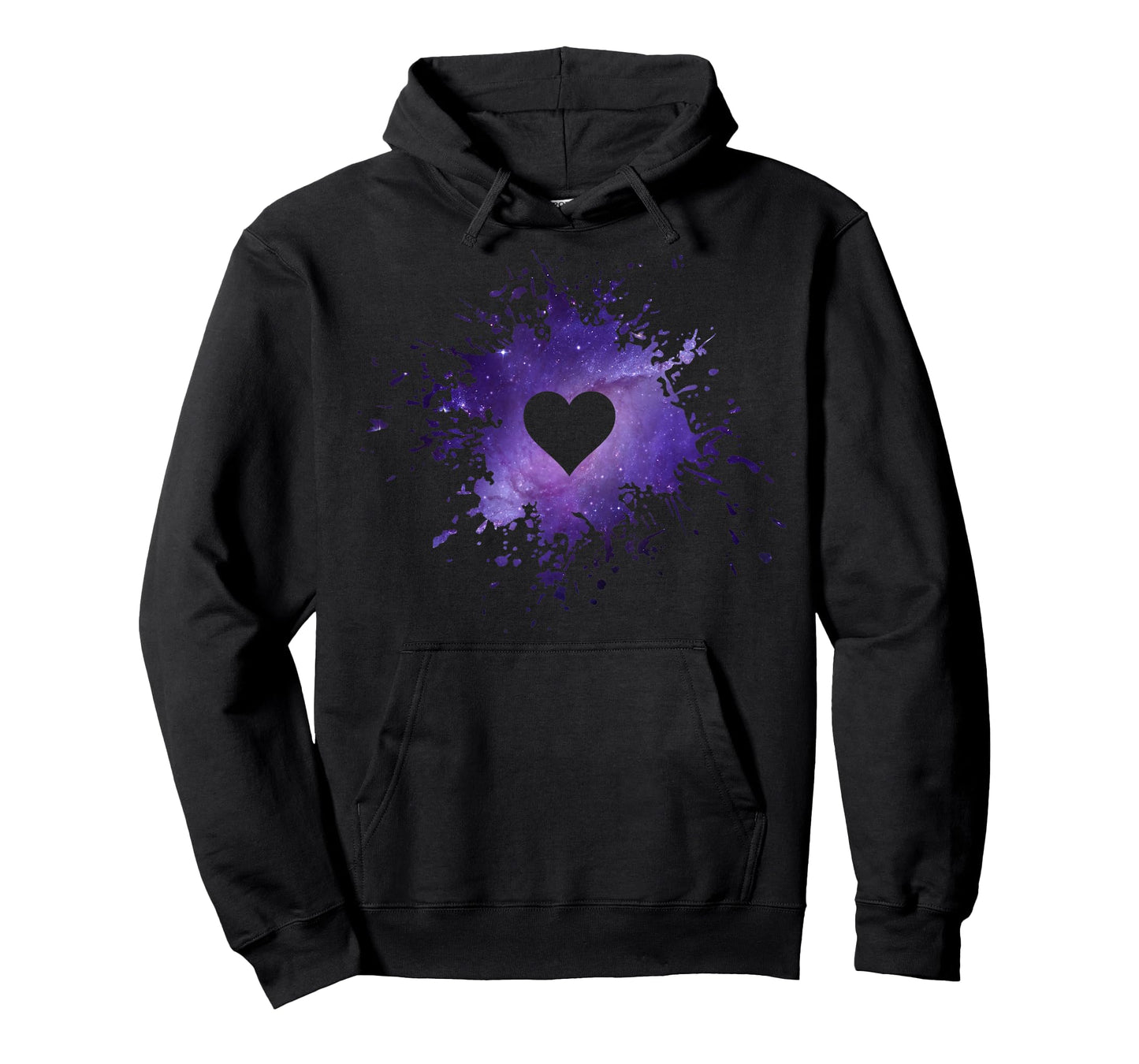 Purple Galaxy Splatter Heart Valentine's Day Design T-Shirt