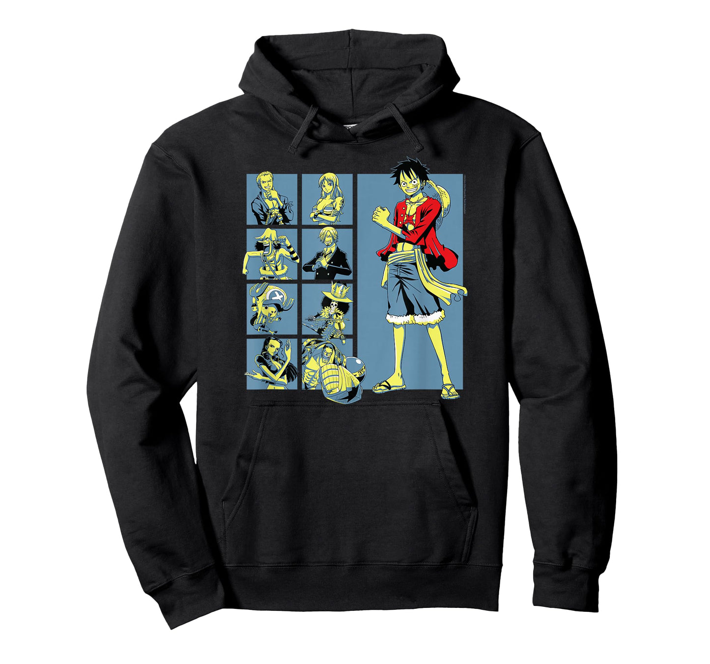 One Piece Anime Pirate Character Grid T-Shirt
