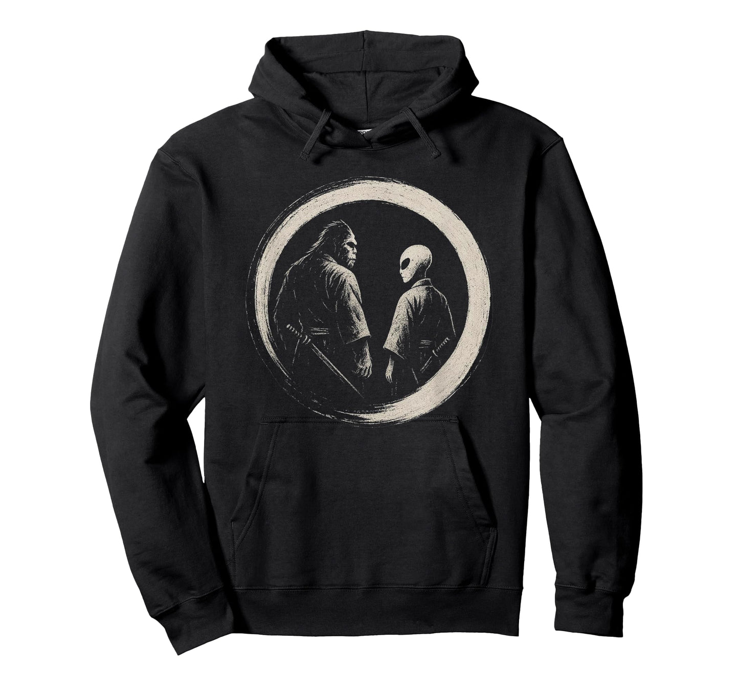 Bigfoot Alien Japanese Theme Funny Samurai Japanese Inspired T-Shirt