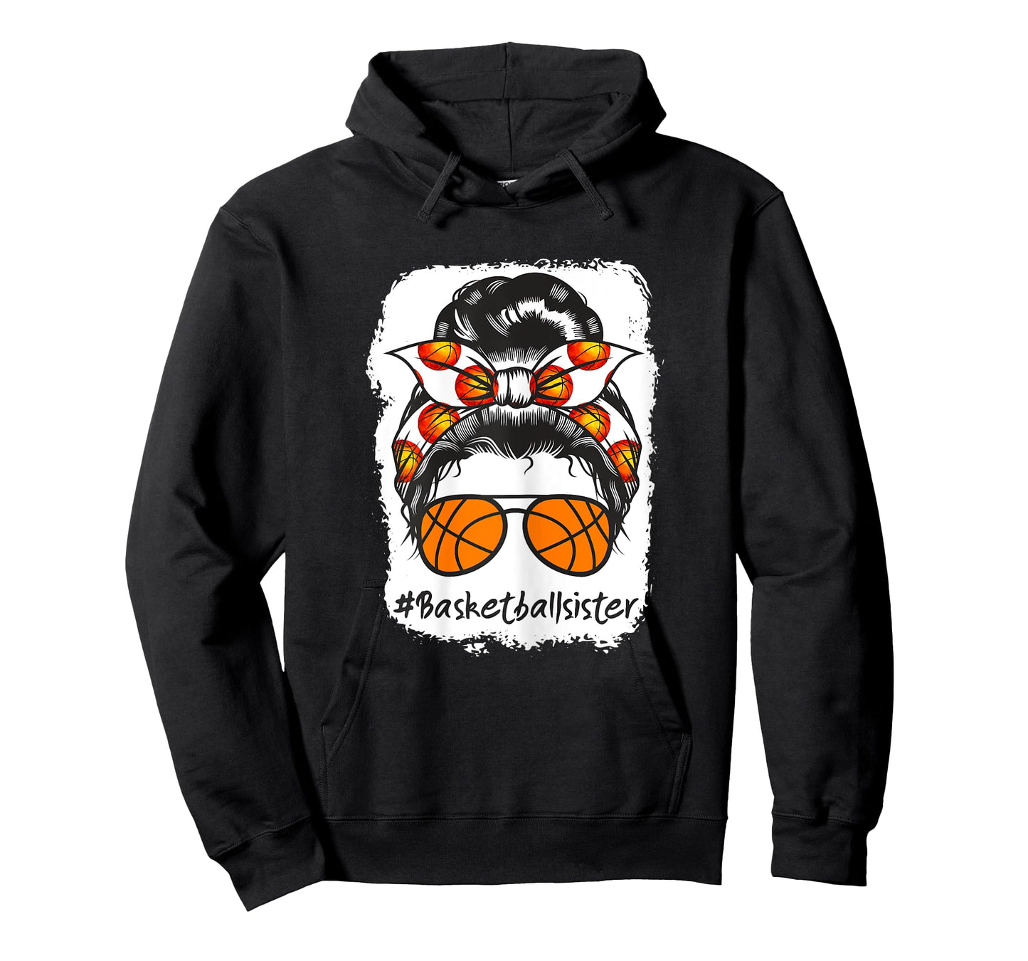 Bleached Basketball Sister Messy Bun Ball T-Shirt