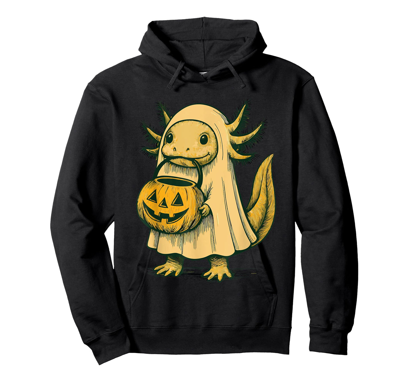 Cute Axolotl Ghost Pun Meme Trick or Treat Funny Halloween T-Shirt