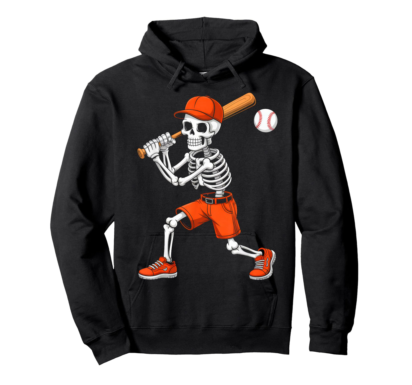 Skeleton Batting Baseball Halloween Costume Boys Men Kids T-Shirt