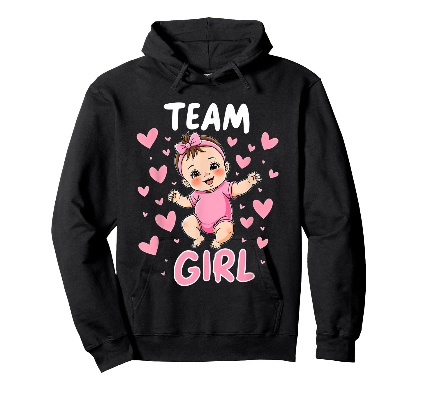 Team Girl Design Baby Girl Gender Reveal T-Shirt