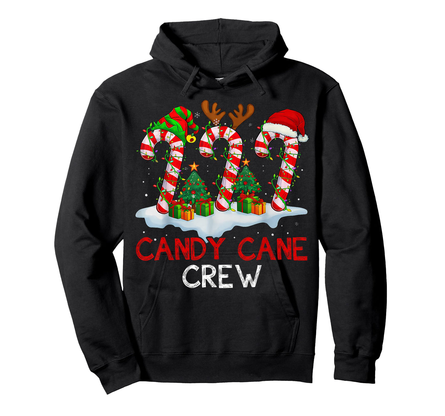 Candy Cane Crew Shirt Adult Men Women Kids Christmas Pajamas T-Shirt