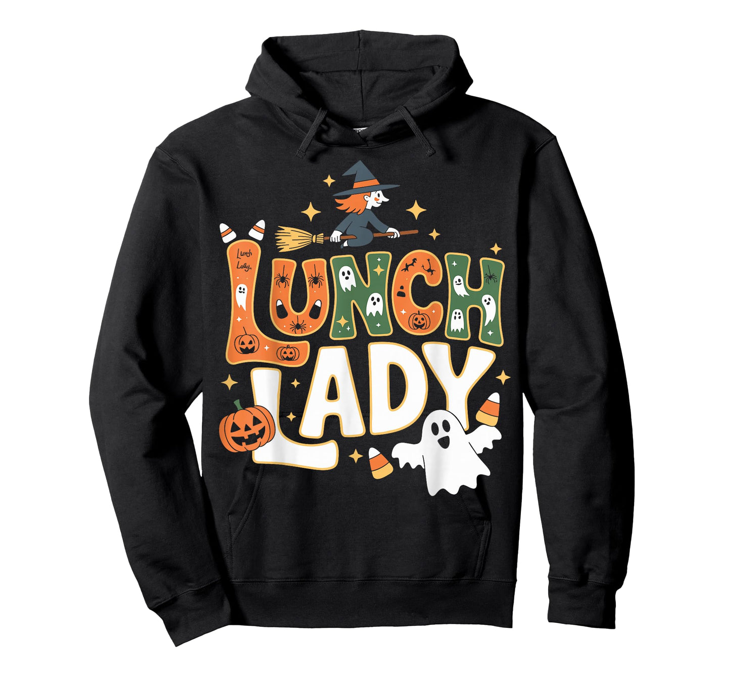 Halloween Lunch Lady Cute Witch Ghost Pumpkins T-Shirt