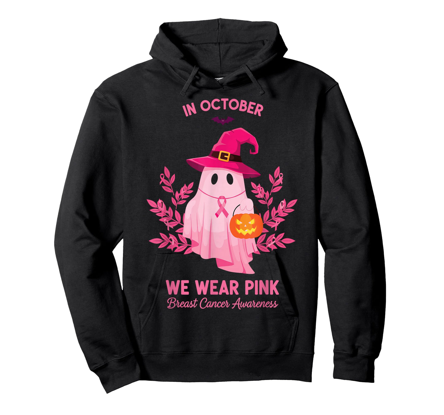 Halloween Pink Ghost We Wear Pink October Support T-Shirt