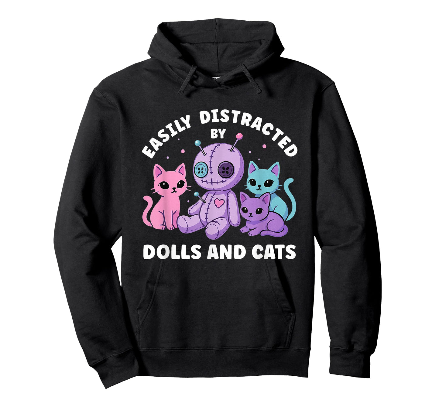 Pastel Goth Voodoo Doll and Cats Pastel Goth Women Girl Teen T-Shirt
