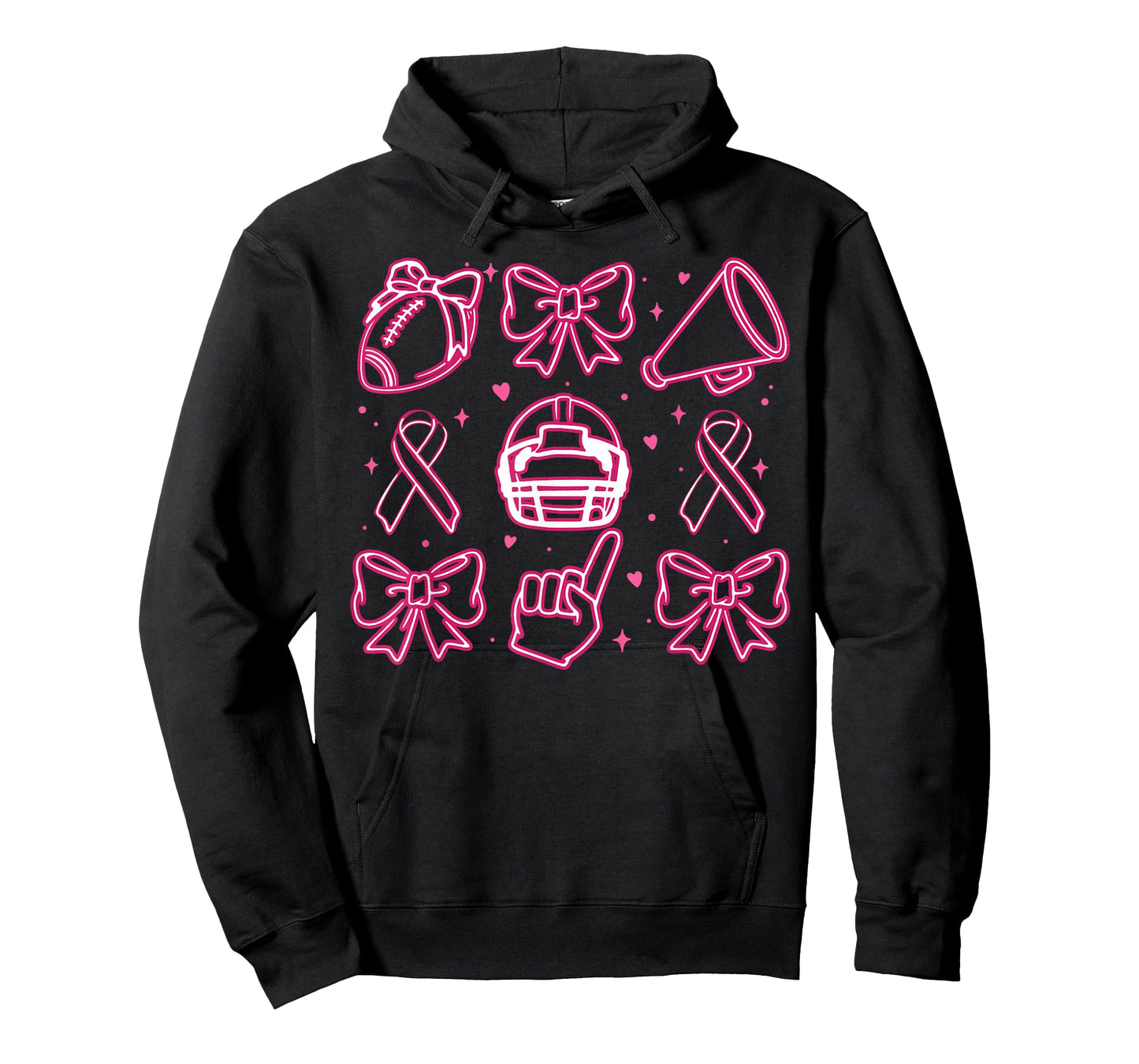 Coquette Bow Cheer Football Pink Out Breast Cancer Awareness T-Shirt
