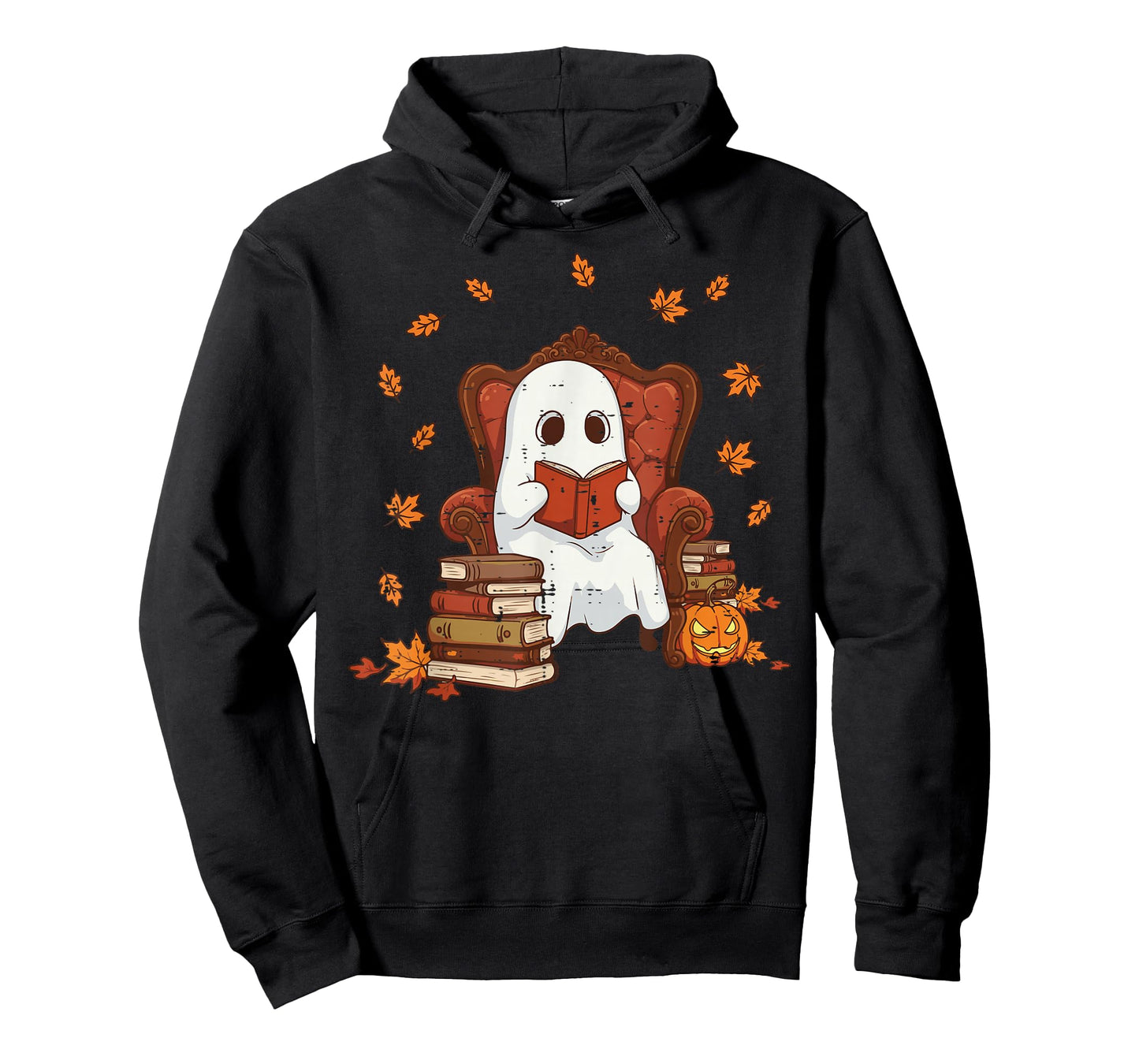 Halloween Ghost Reading Book Fall Costume Women Men Kids T-Shirt