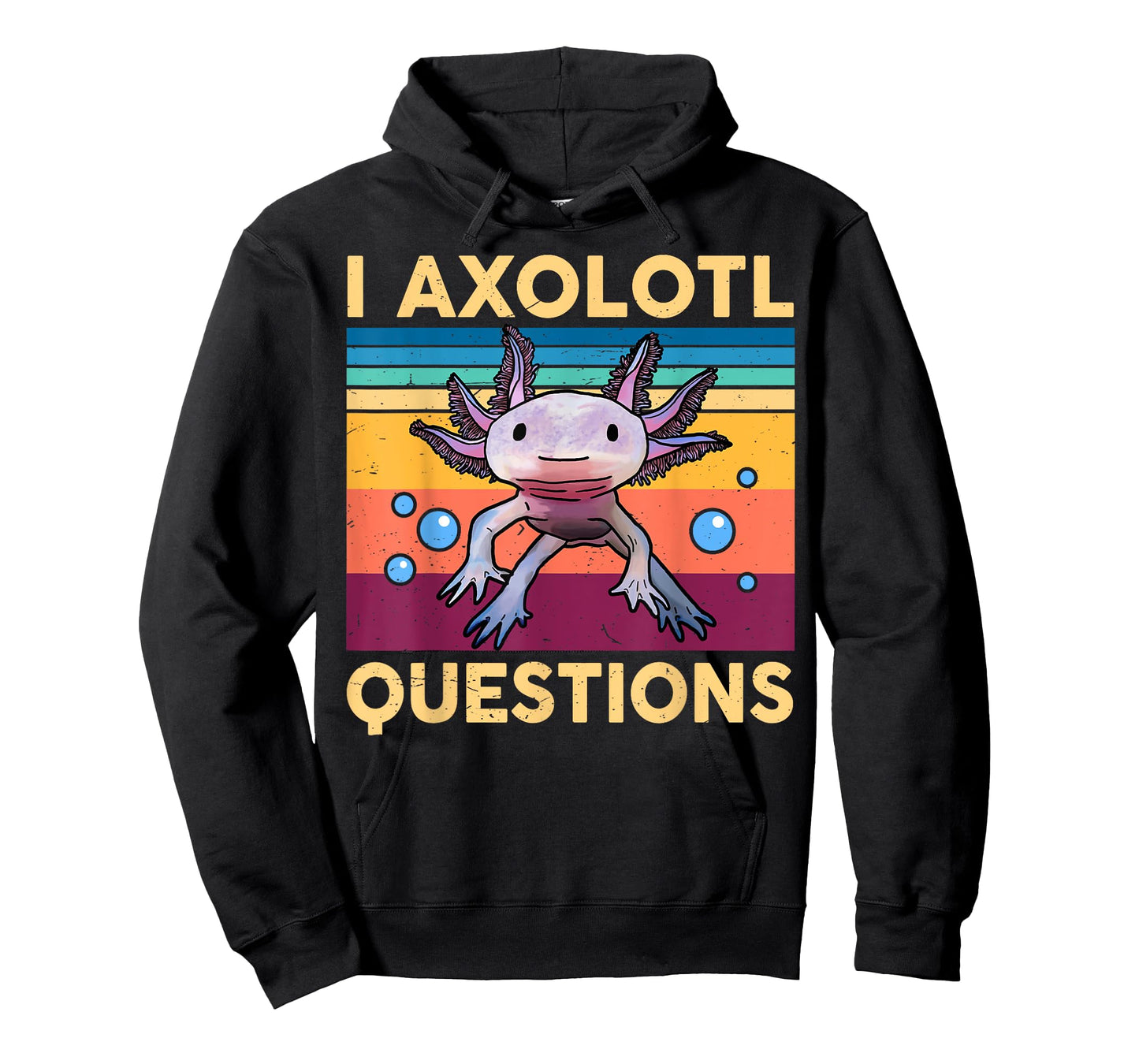 Large Axolotl Retro I Axolotl Questions Cute Axolotl Kids T-Shirt