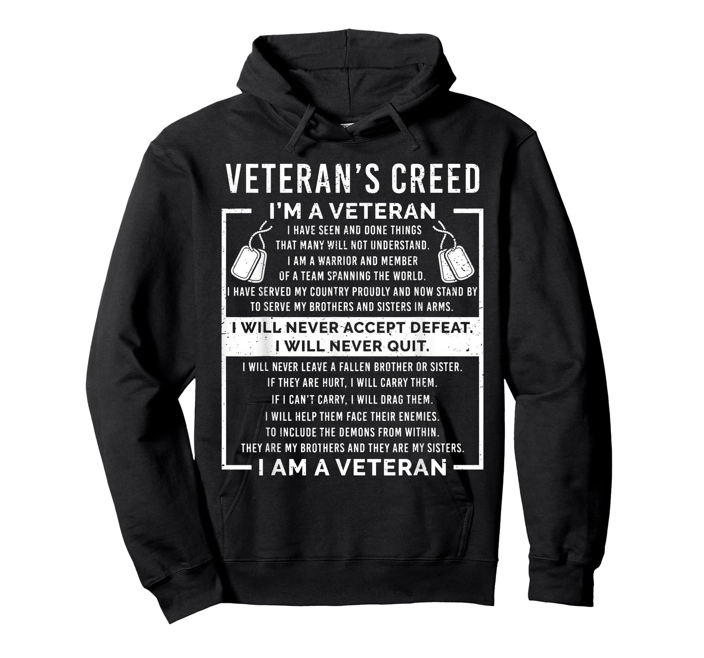 Veteran's Creed Patriot War USA Oath Grandpa T-Shirt Small