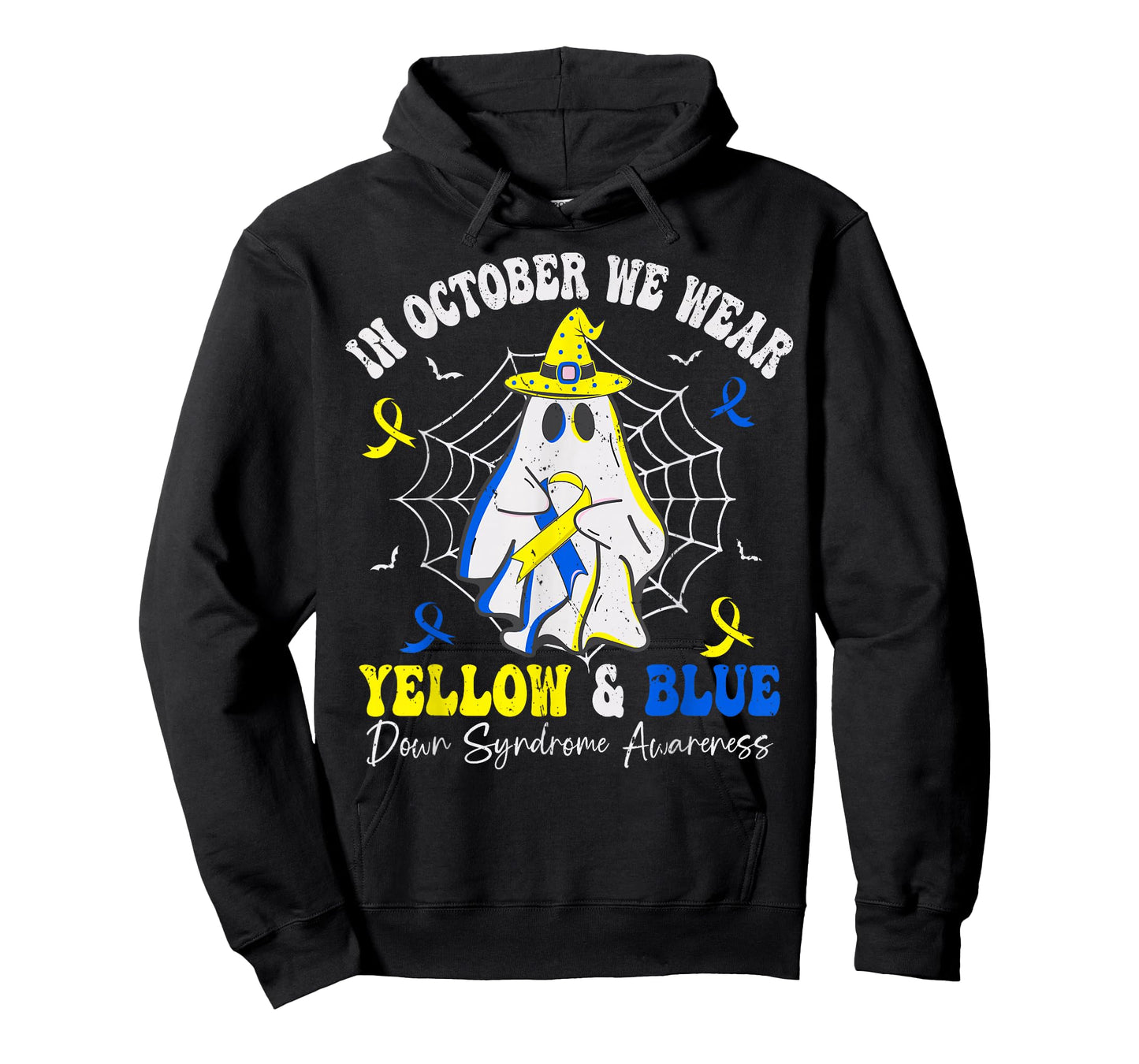 In October we Wear Yellow and Blue Down Syndrome Halloween T-Shirt