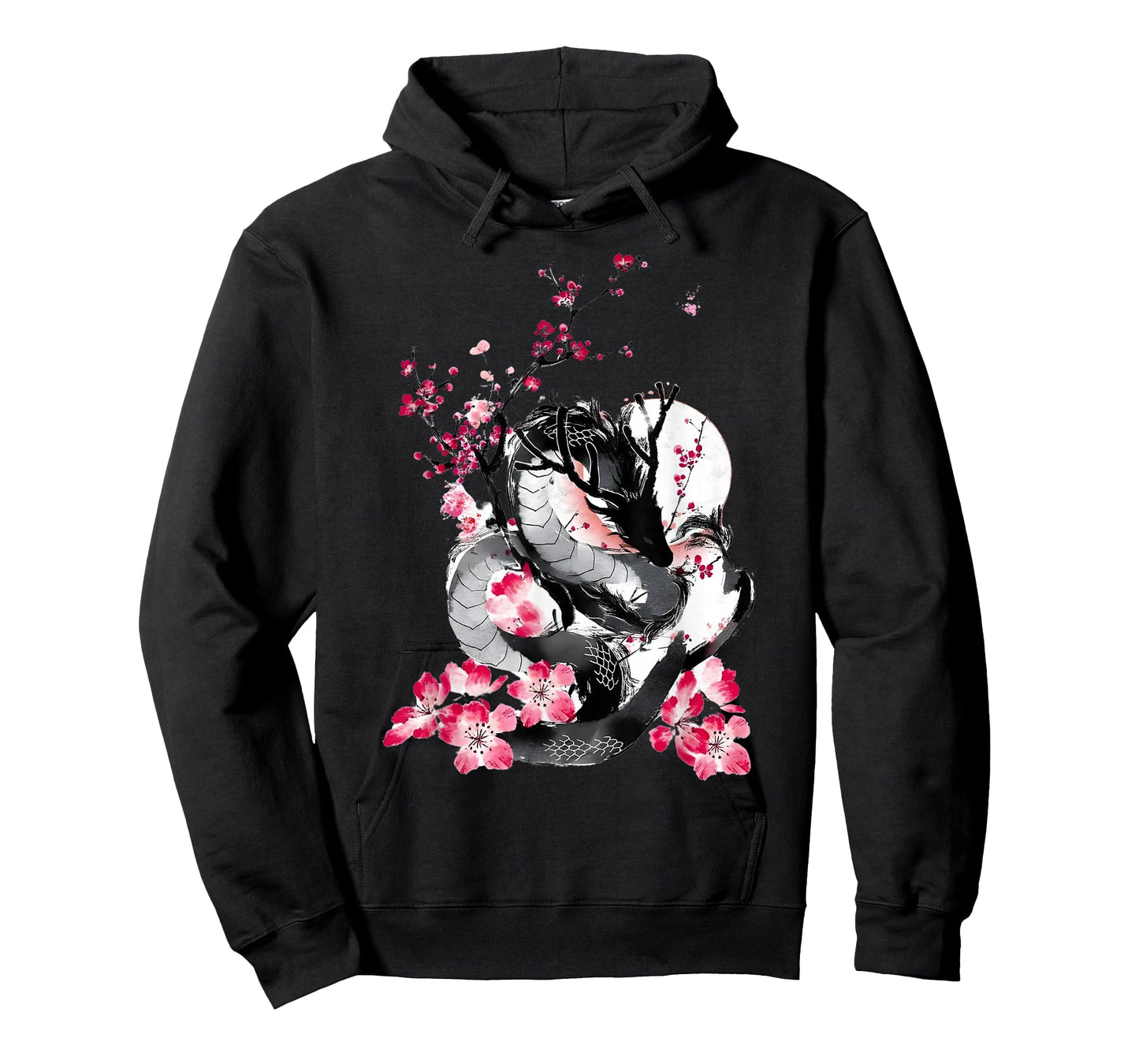 Cherry Blossom Japanese Dragon Asian Retro 80’s Style T-Shirt