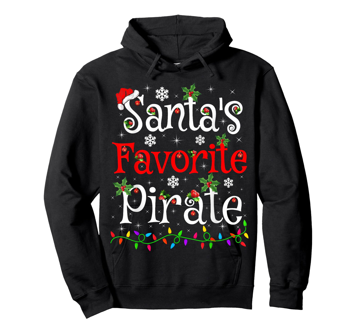 Funny Xmas Lighting Santa's Favorite Pirate Christmas T-Shirt