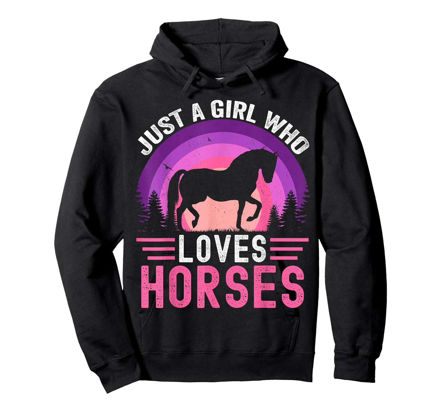 Just A Girl Who Loves Horses Retro Vintage Friesian Horse T-Shirt
