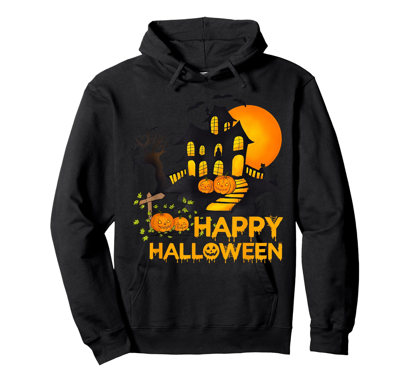 Happy Halloween Spooky Pumpkin Haunted House Men Women Kids T-Shirt