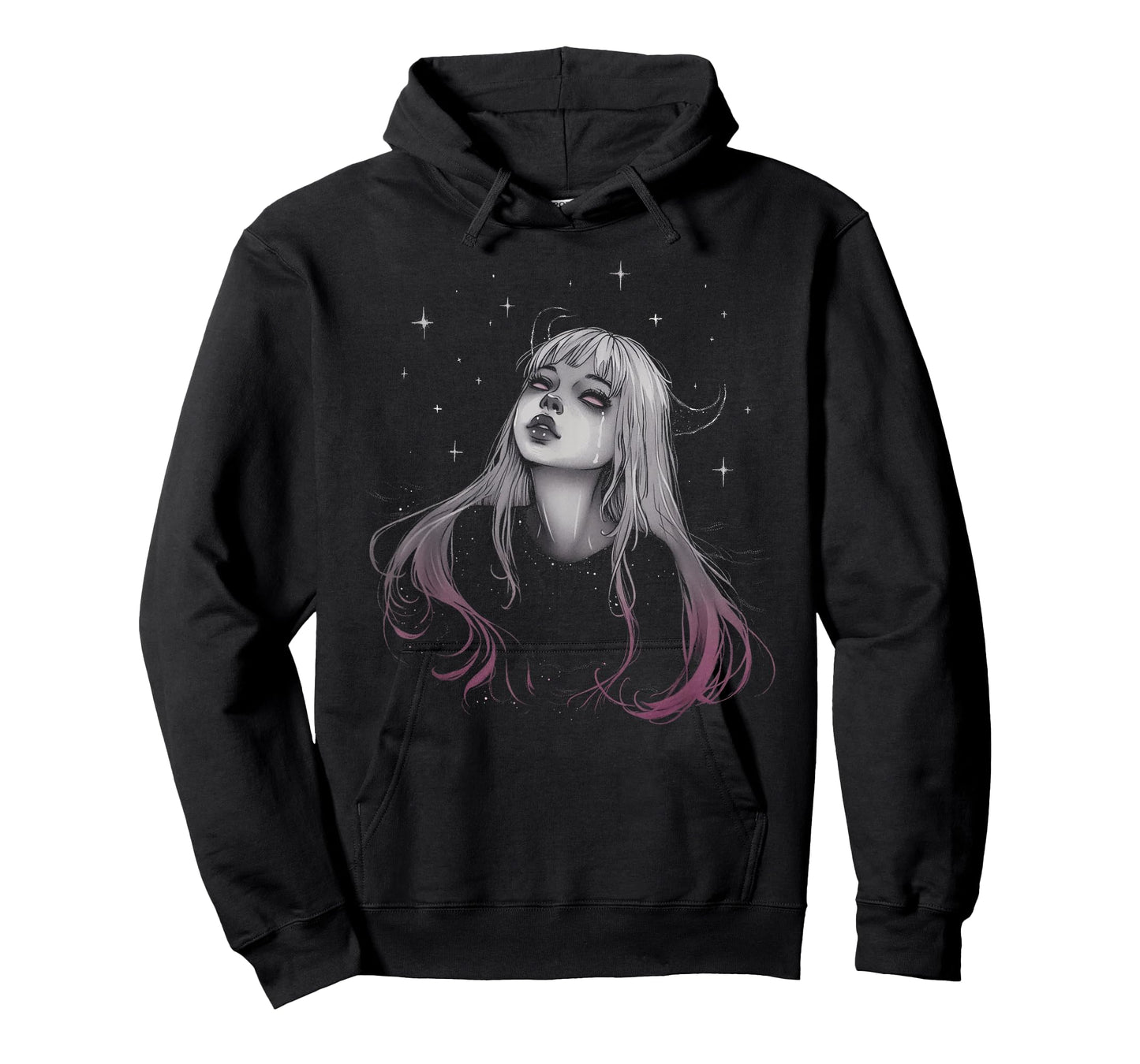 Sad Girl Demon Stars Pastel Goth Alt Pink Crying Aesthetic T-Shirt