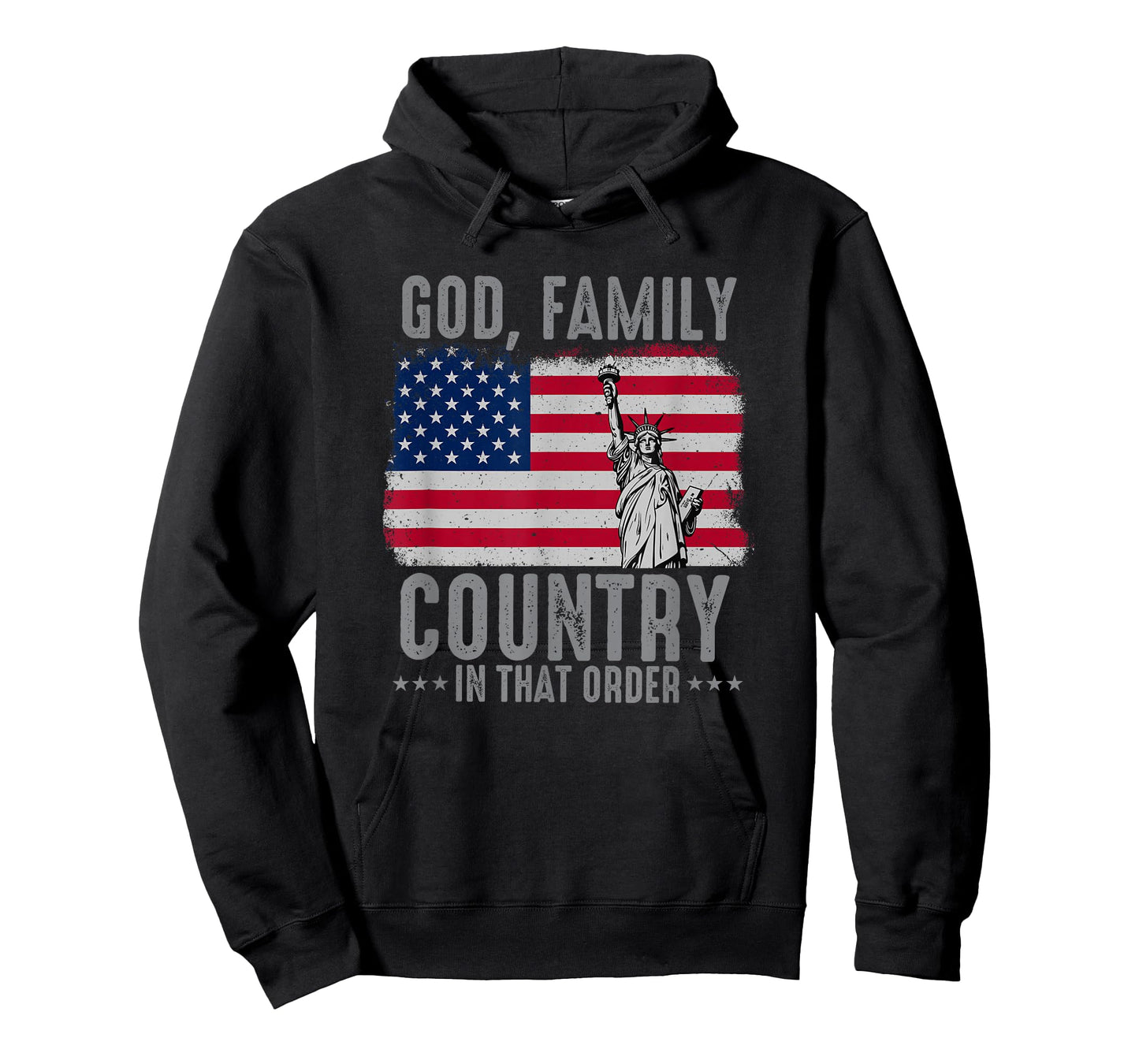 god Family Country in That Order American Flag Patriot USA T-Shirt