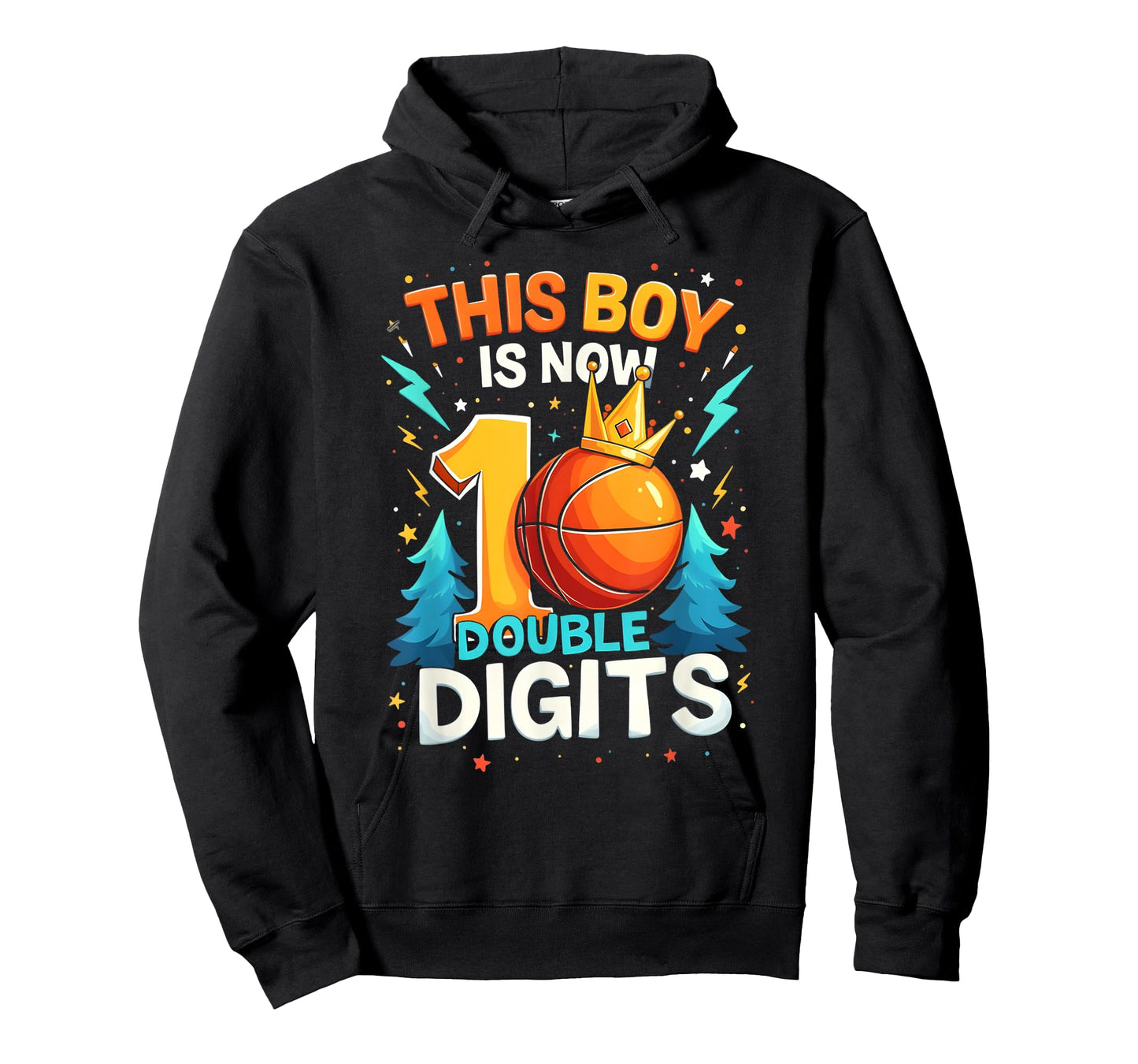 Double Digits Basketball Birthday Boy 10 Year Celebration T-Shirt
