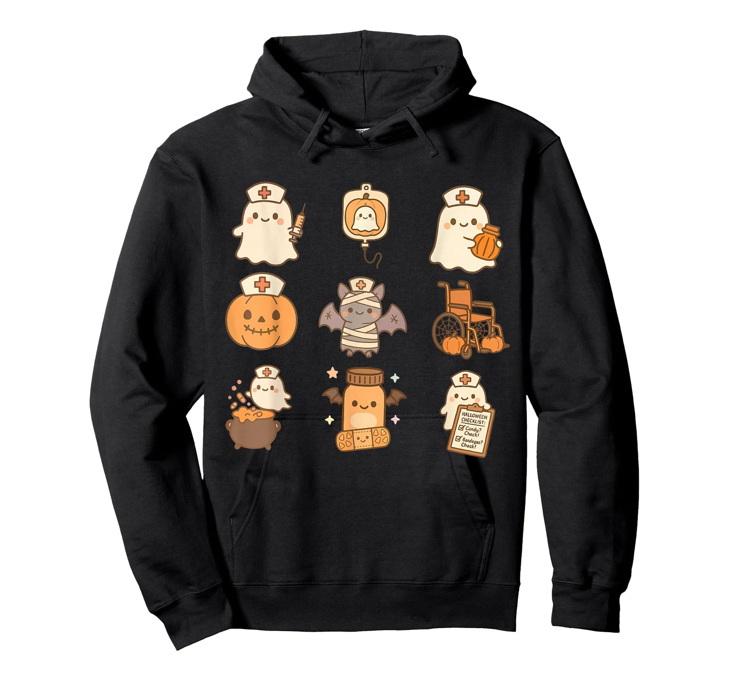 Funny Spooky Nurse Halloween Pumpkin Ghost School Nursing T-Shirt