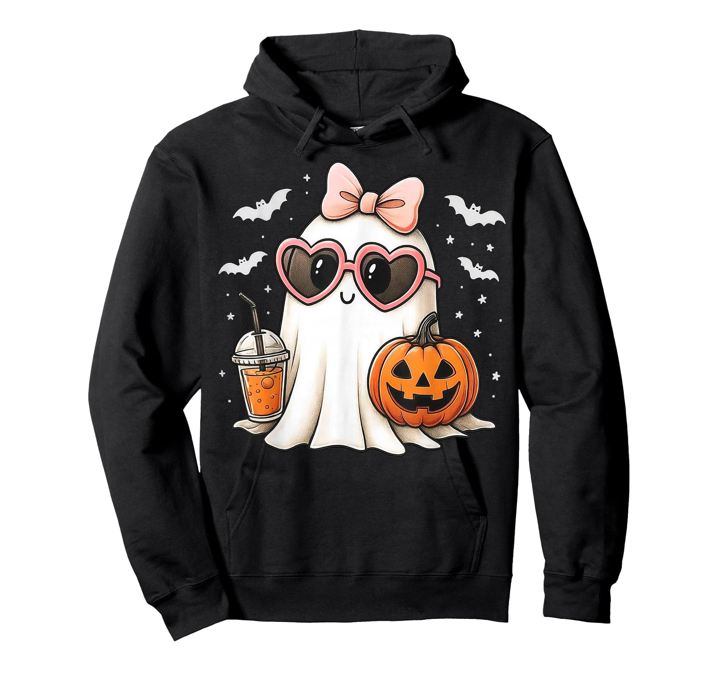 Coquette Ghost Pink Bow Pumpkin Cute Halloween Women Girls T-Shirt