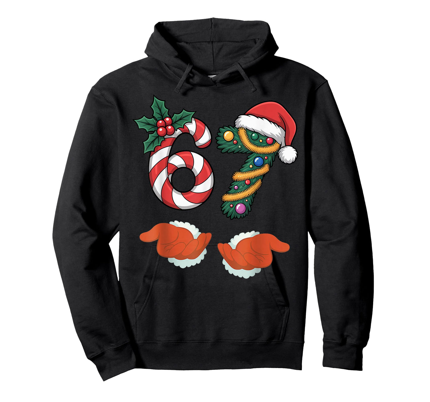 Viral 67 Candy Canes Christmas Tree with Hand Holiday 67 T-Shirt
