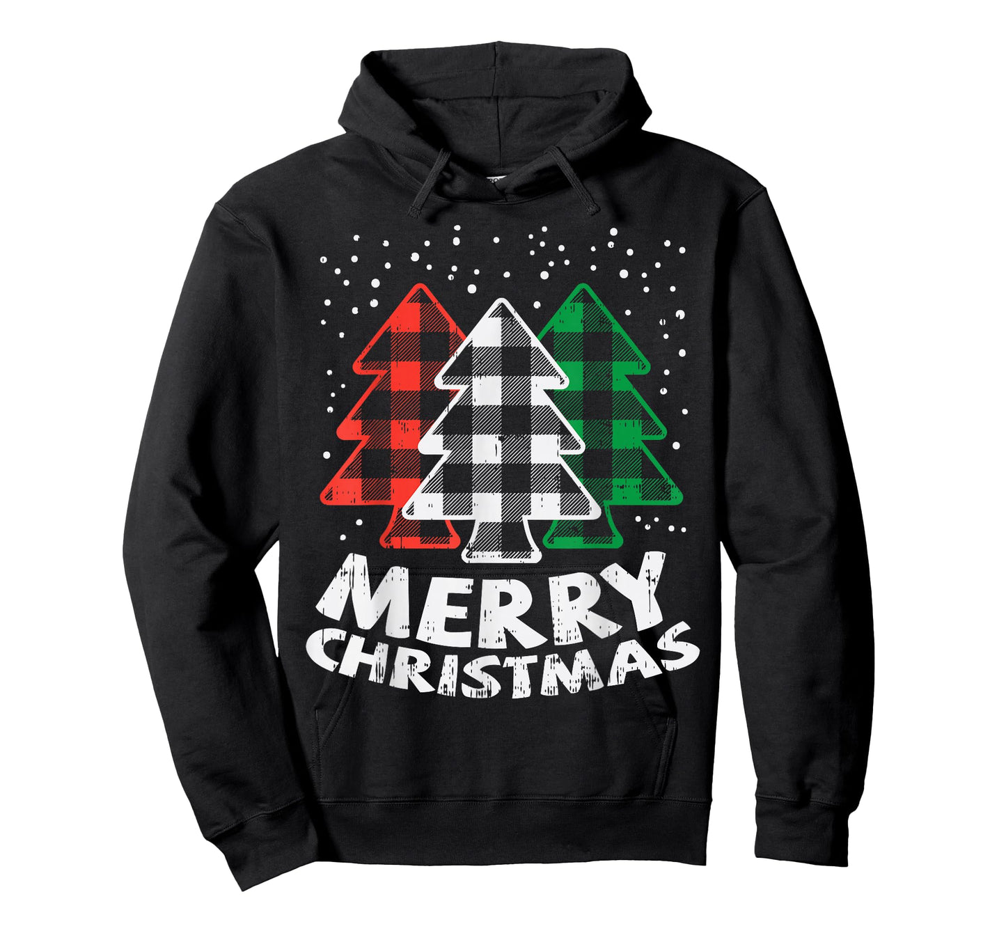 Green White Red Buffalo Plaid Merry Christmas Trees Gift T-Shirt