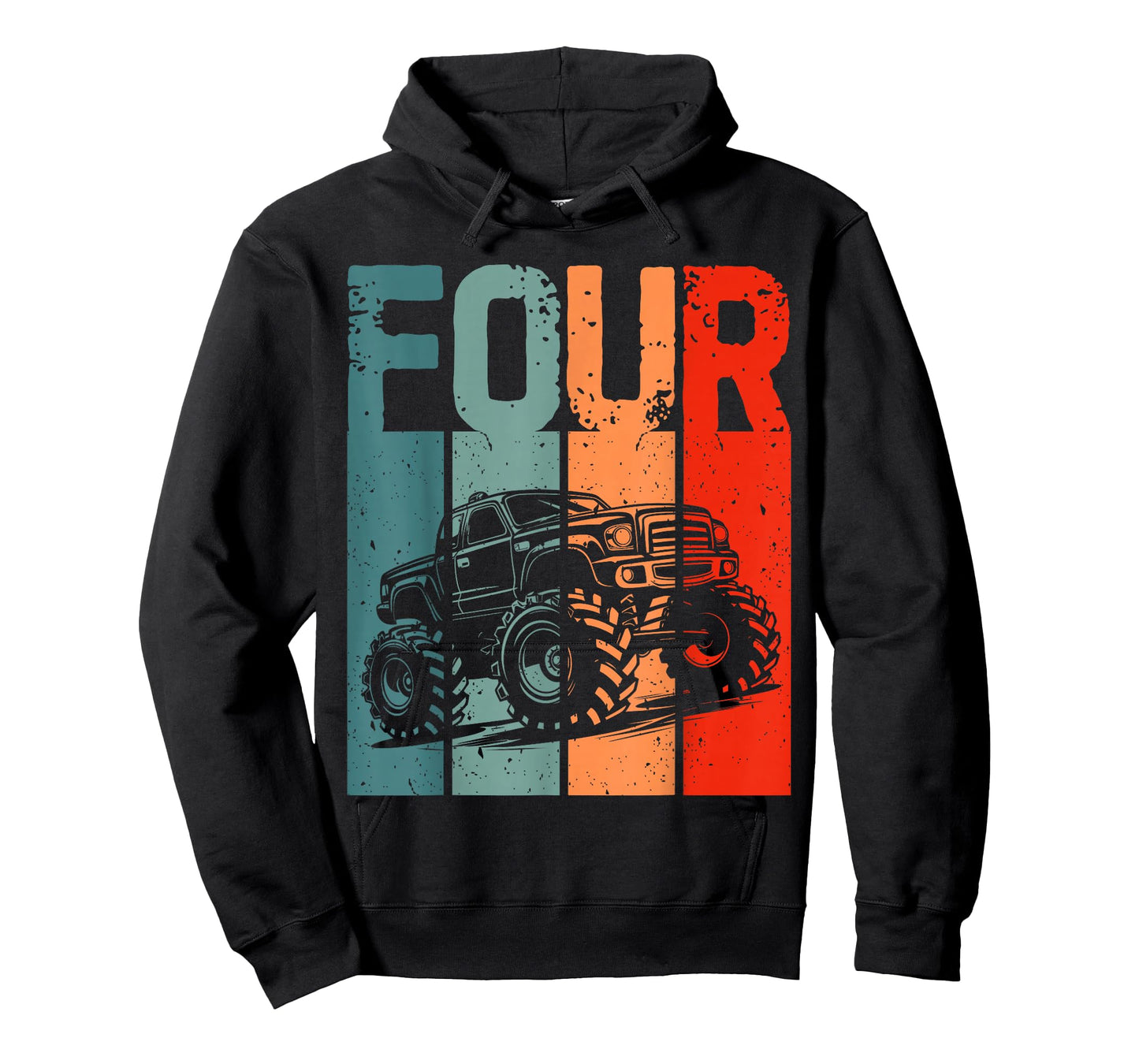 Kids I'm 4 This Is How I Roll Monster Truck 4th Birthday Boy T-Shirt