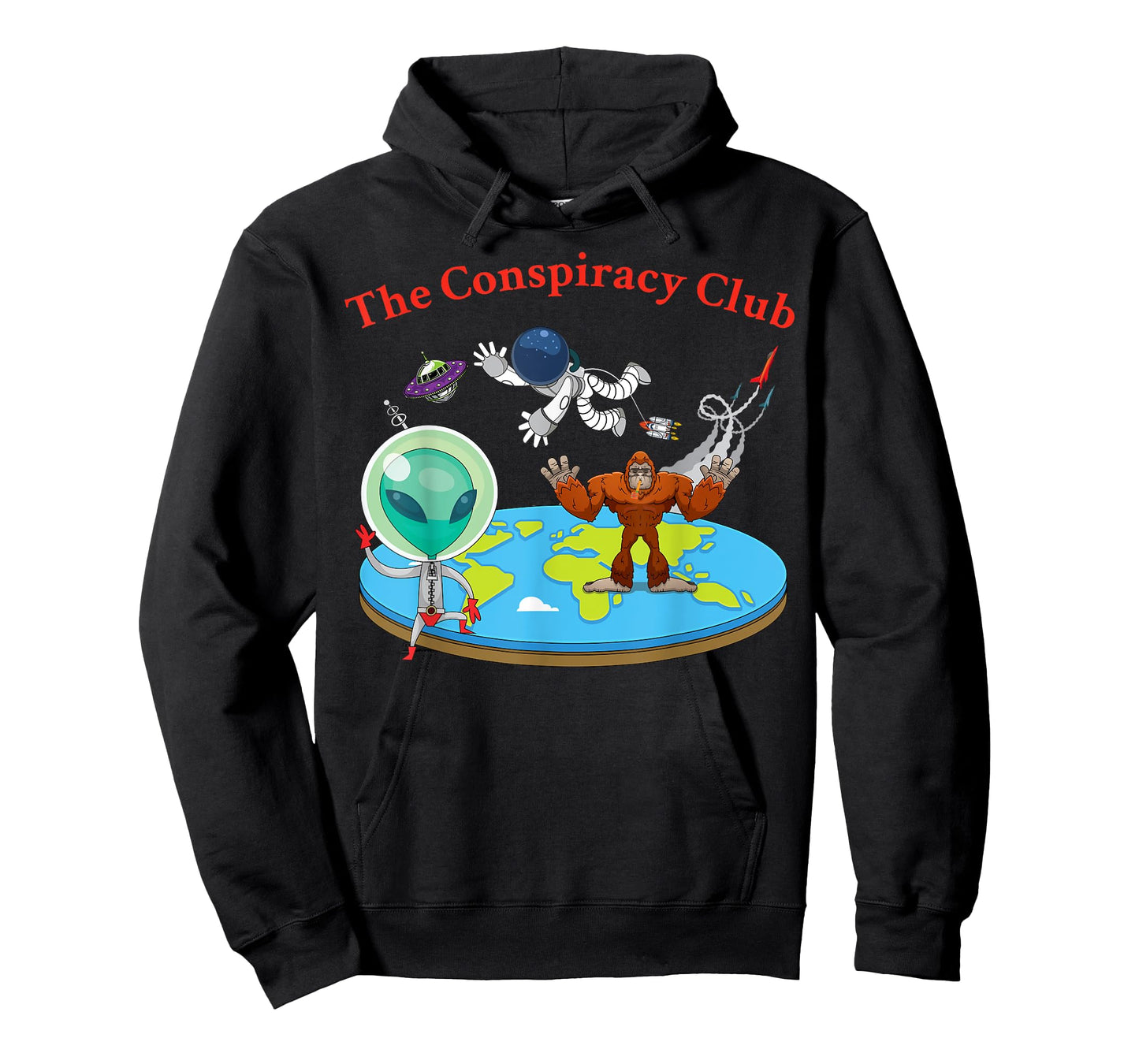 Conspiracy Club Alien Bigfoot Flat Earth Conspiracy Shirt T-Shirt
