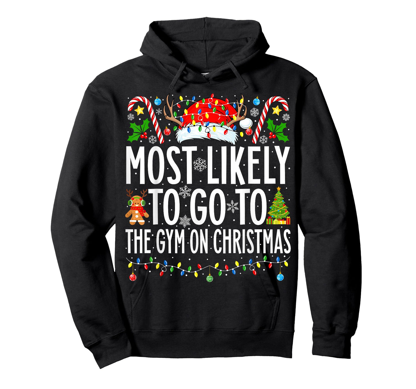 Most Likely To Go To Gym On Christmas Bodybuilding Xmas Gym T-Shirt