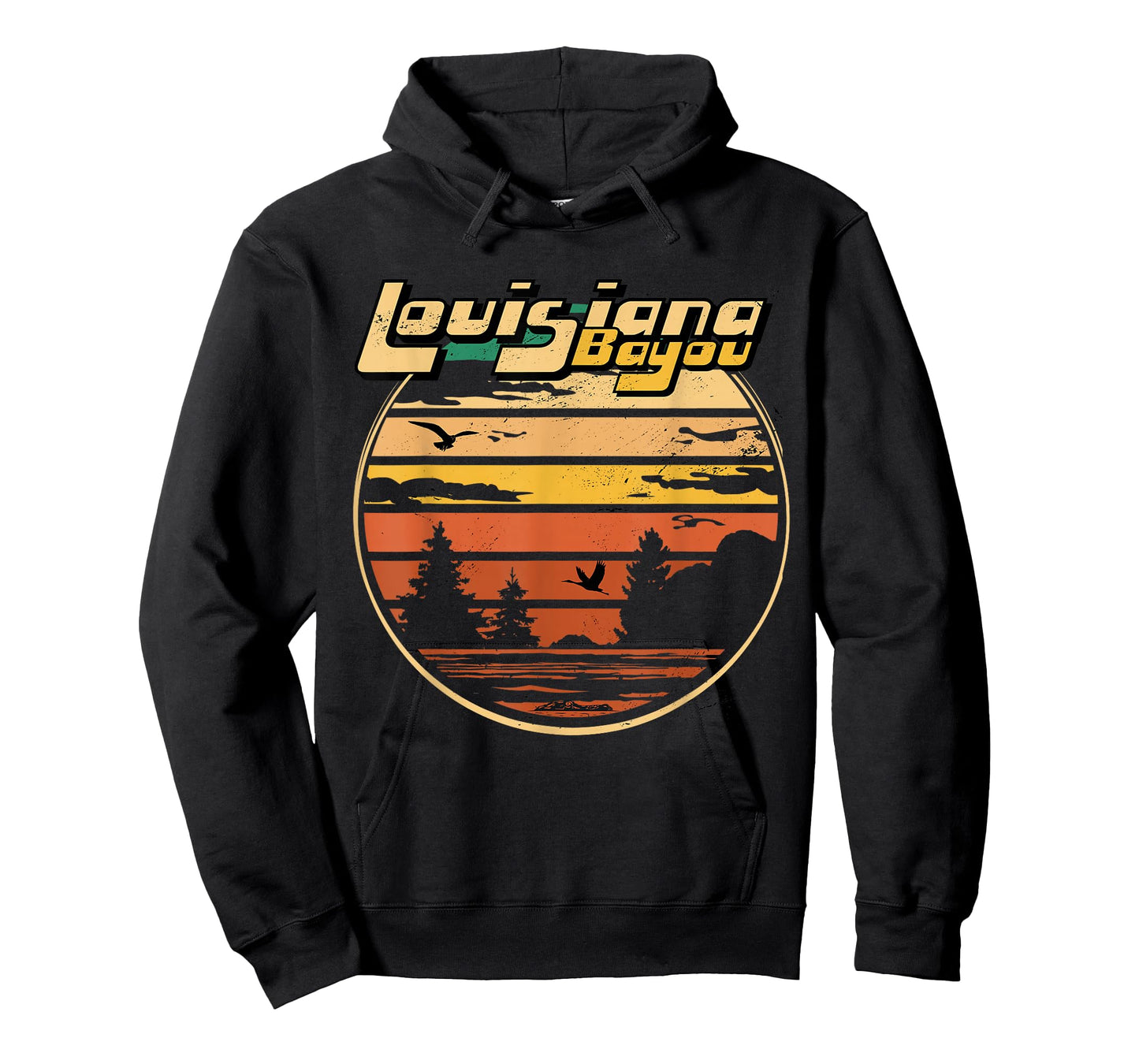 Louisiana Bayou Retro Vintage Distressed Swamp Landscape T-Shirt