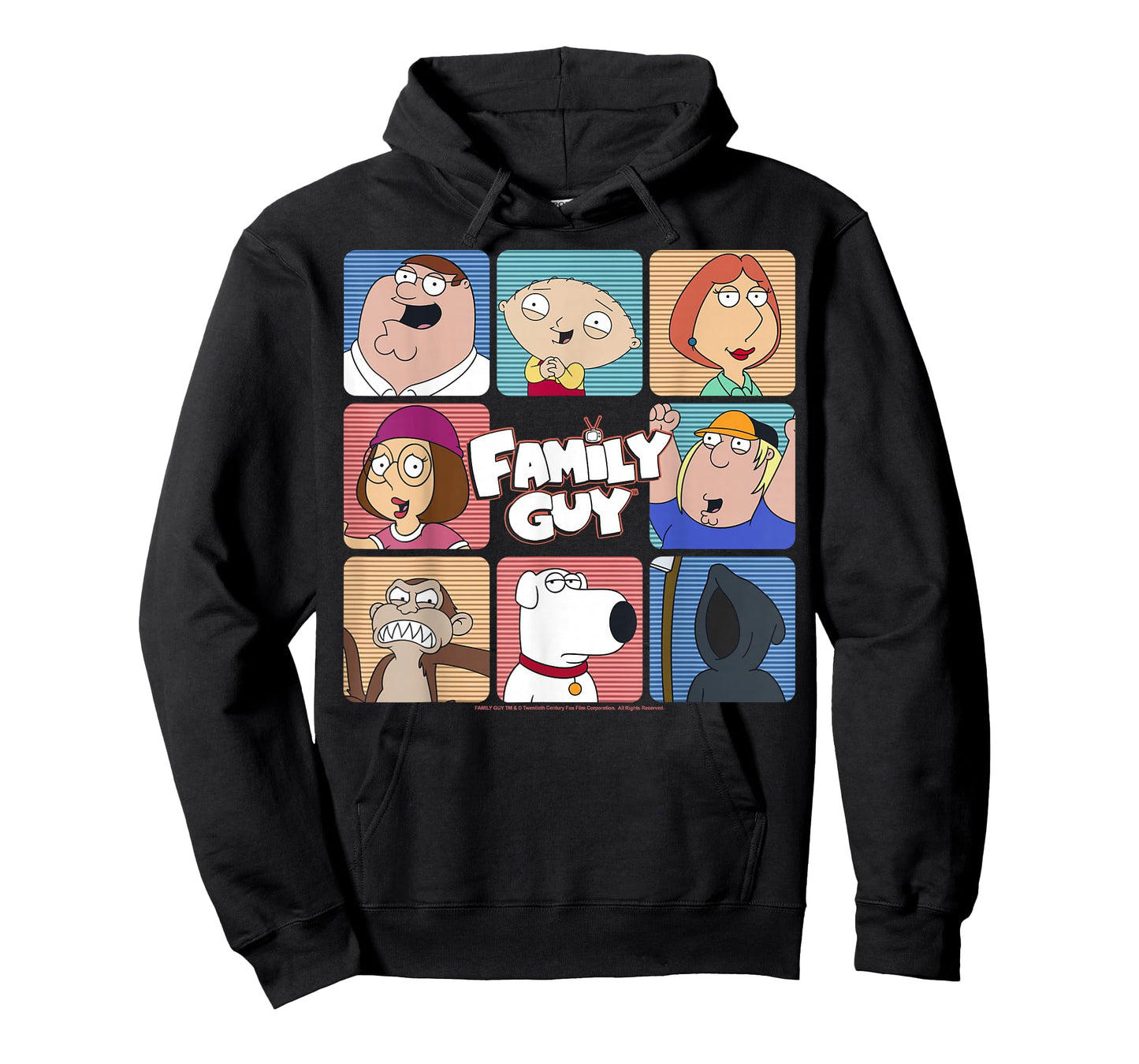 Family Guy Iconic Griffin Family Group Shot Big Chest Panels T-Shirt