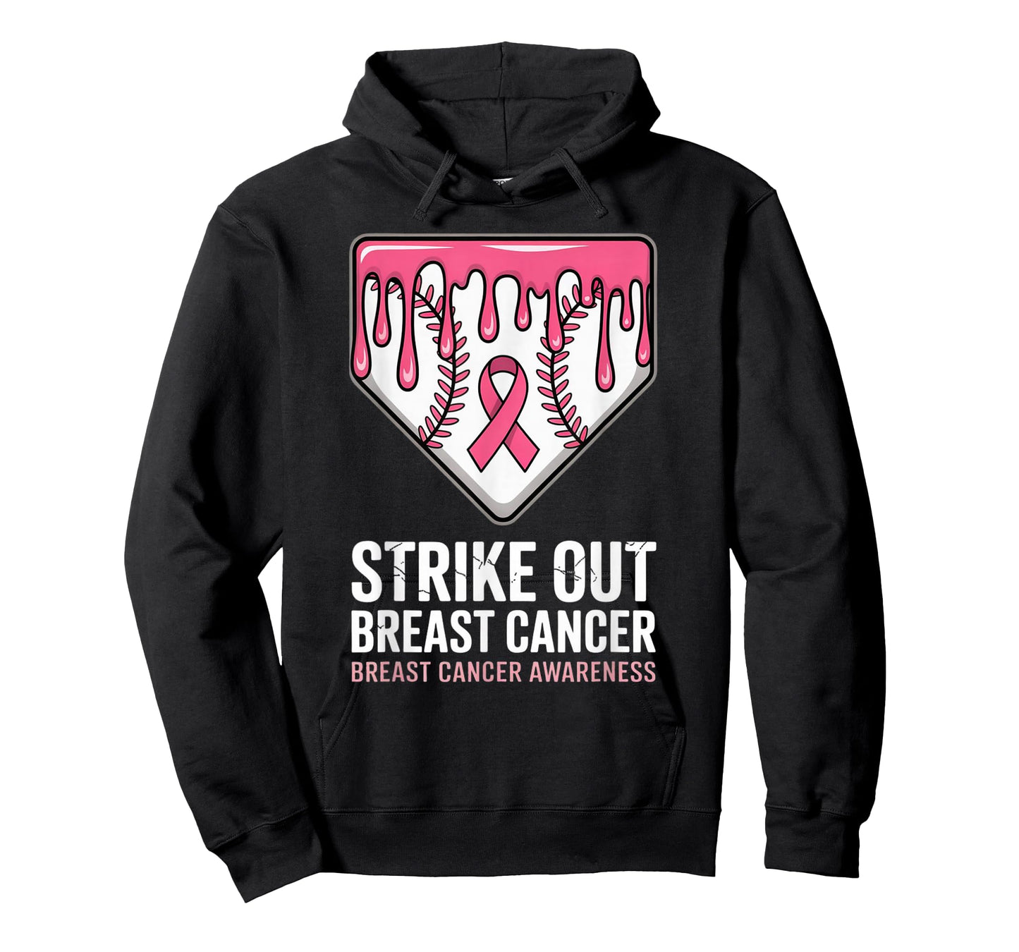 Strike Out Breast Cancer Baseball Awareness Pink Ribbon T-Shirt
