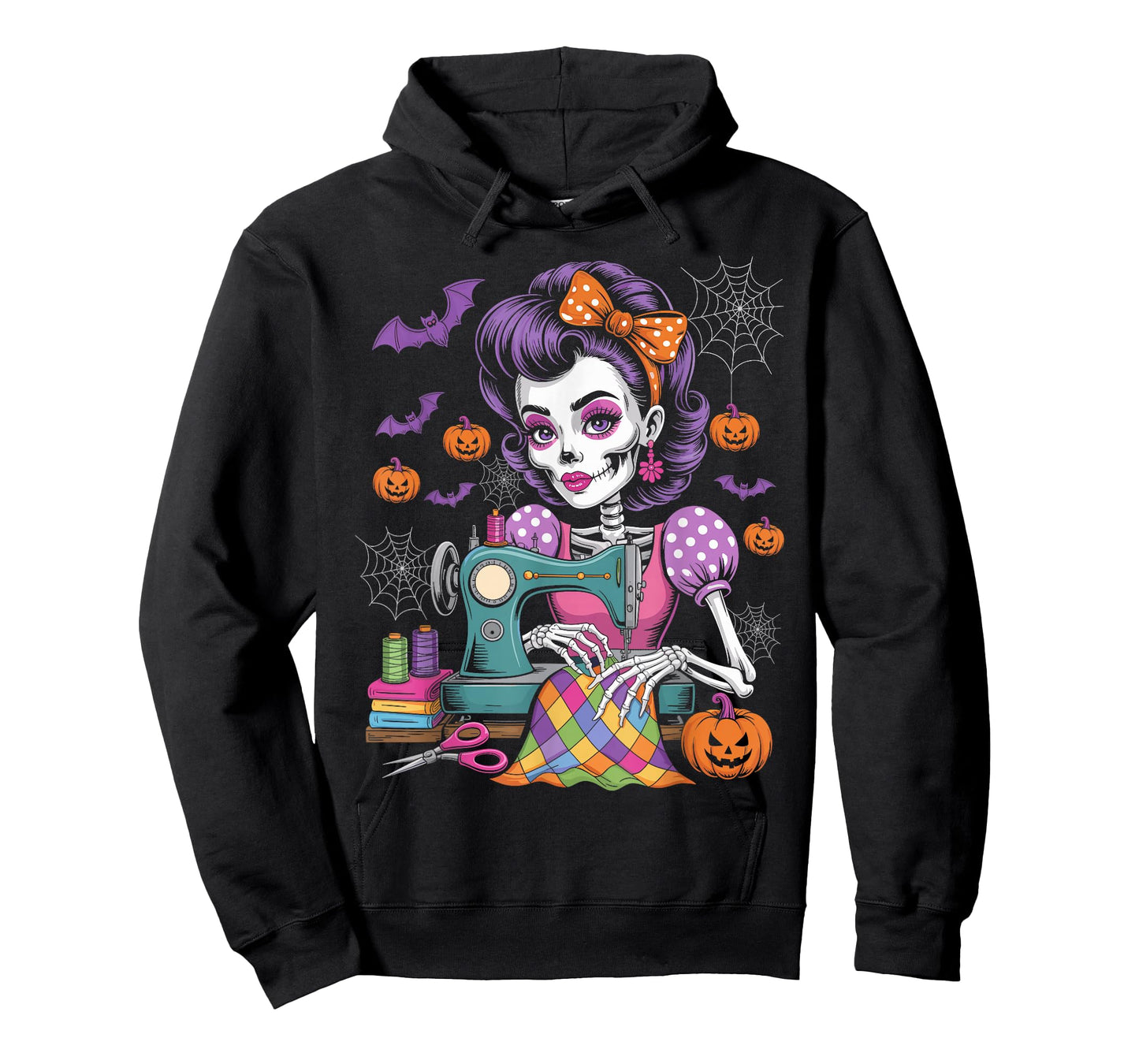 Sewing Skelton Costume for Women, Cute Quilting Halloween T-Shirt
