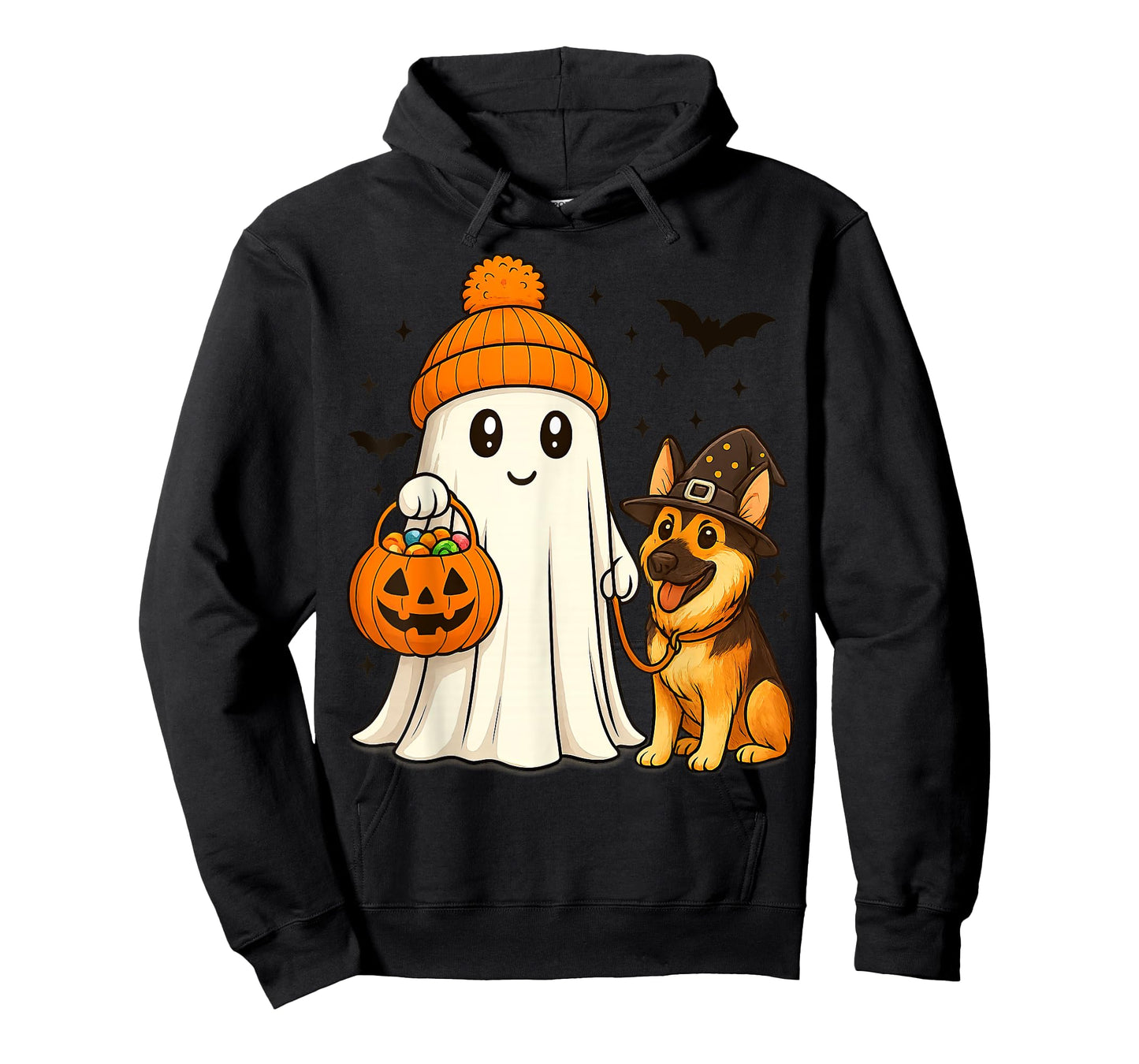 Ghost German Shepherd Dog Walking Halloween Spooky Costume T-Shirt